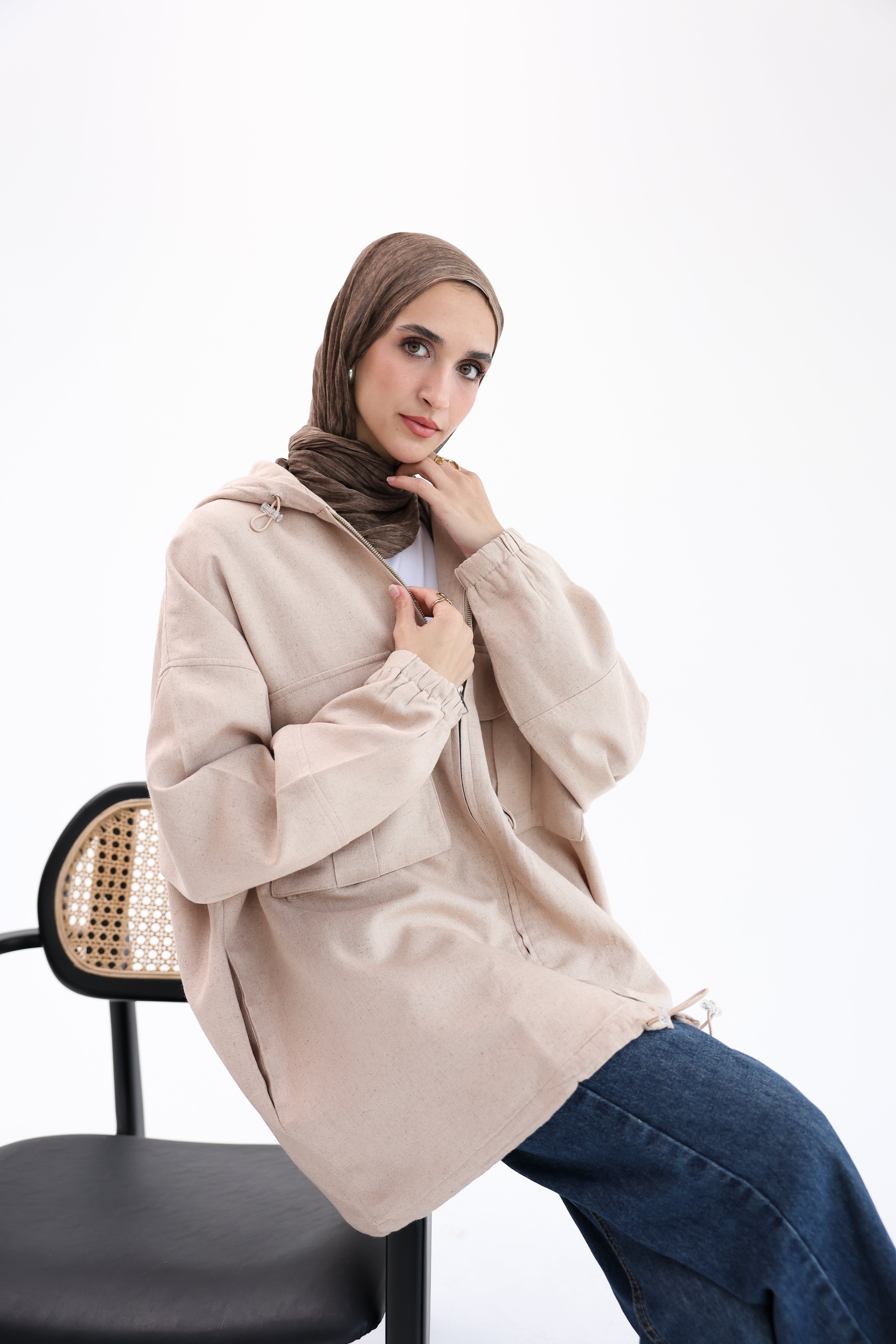 Beige Natural Linen Jacket