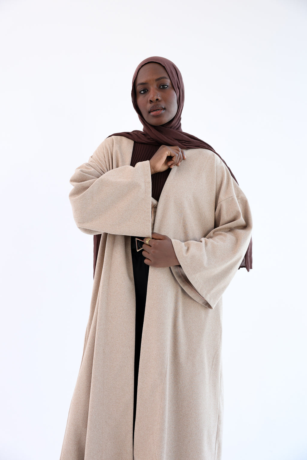 Beige Wool Tweed Cardigan