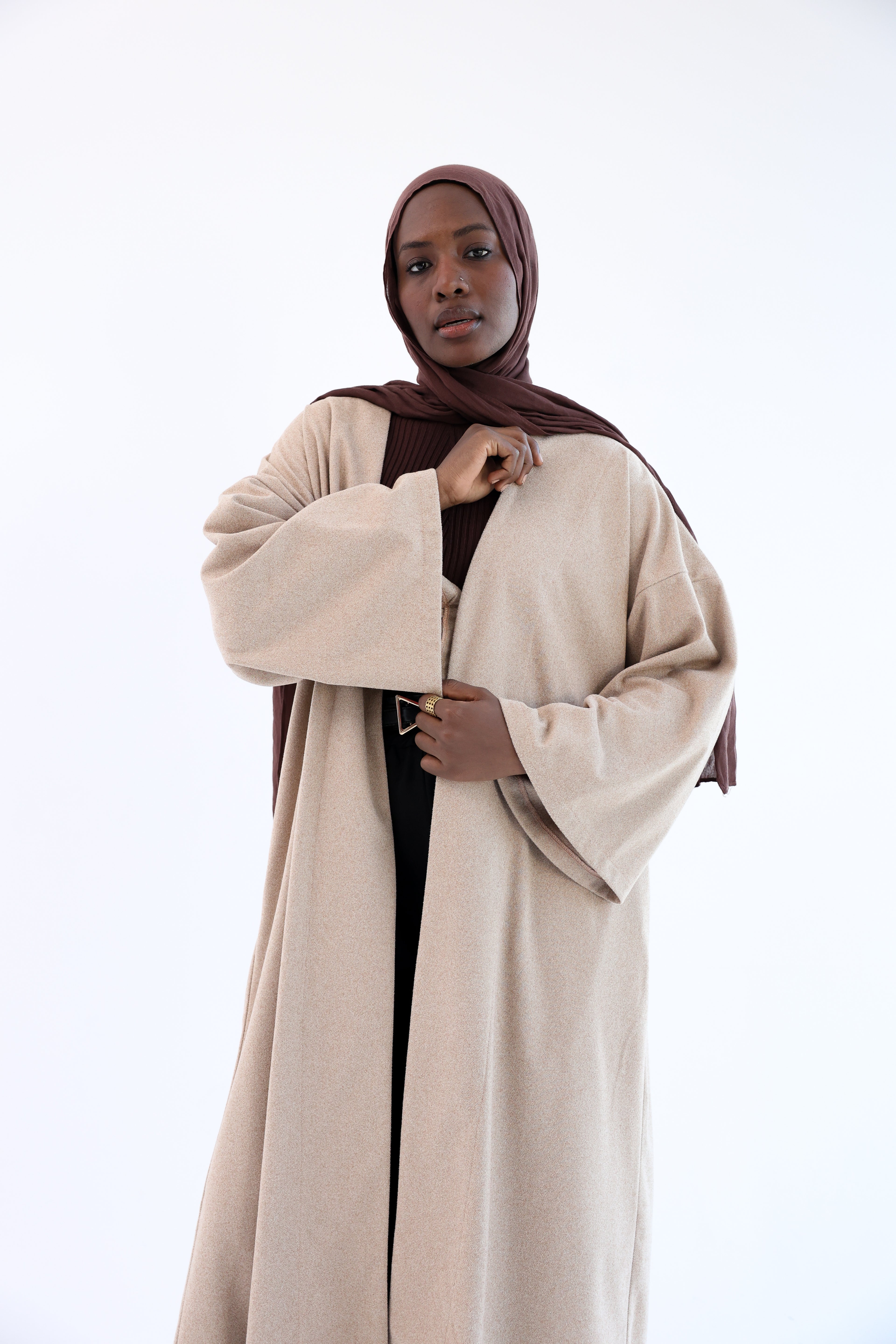 Beige Wool Tweed Cardigan