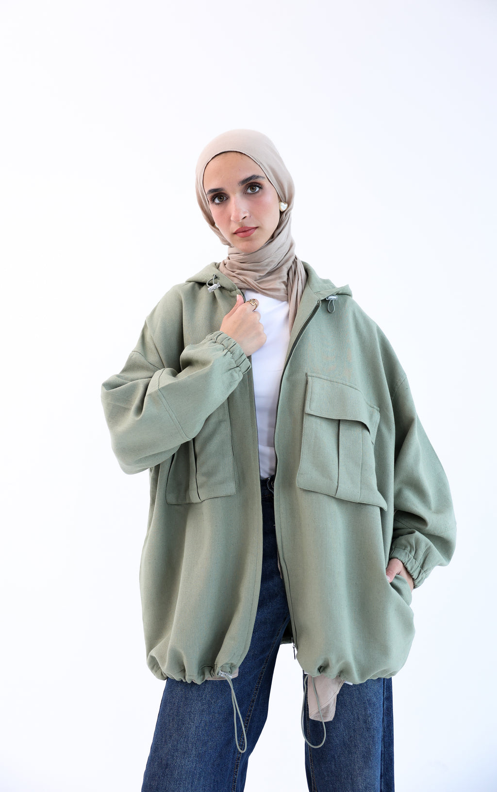 Olive Natural Linen Jacket