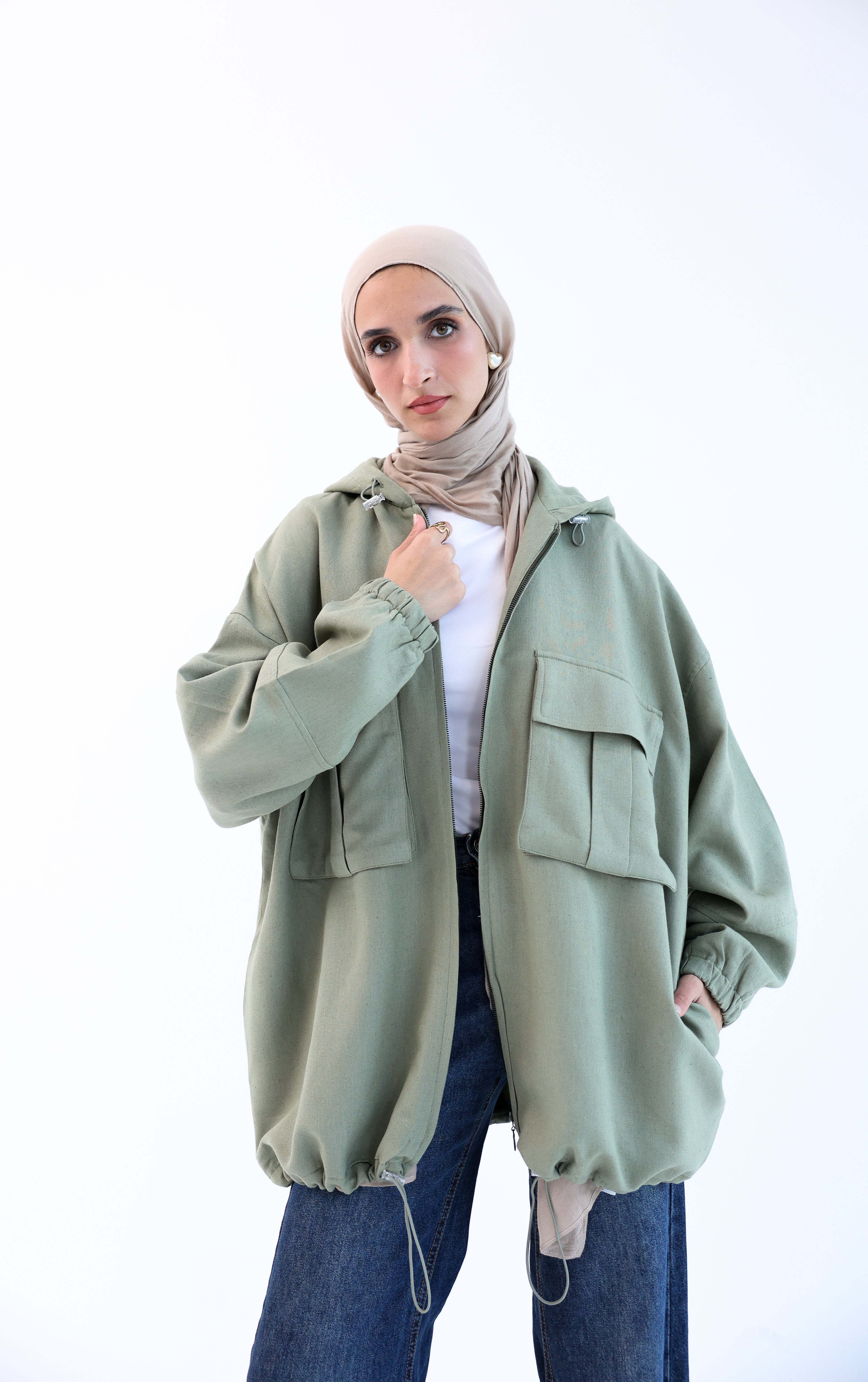 Olive Natural Linen Jacket