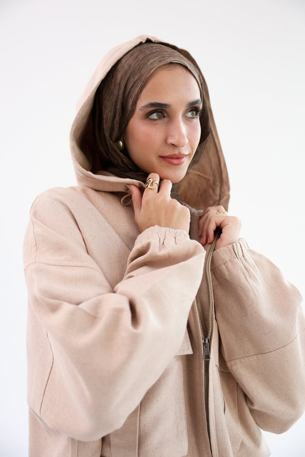 Beige Natural Linen Jacket