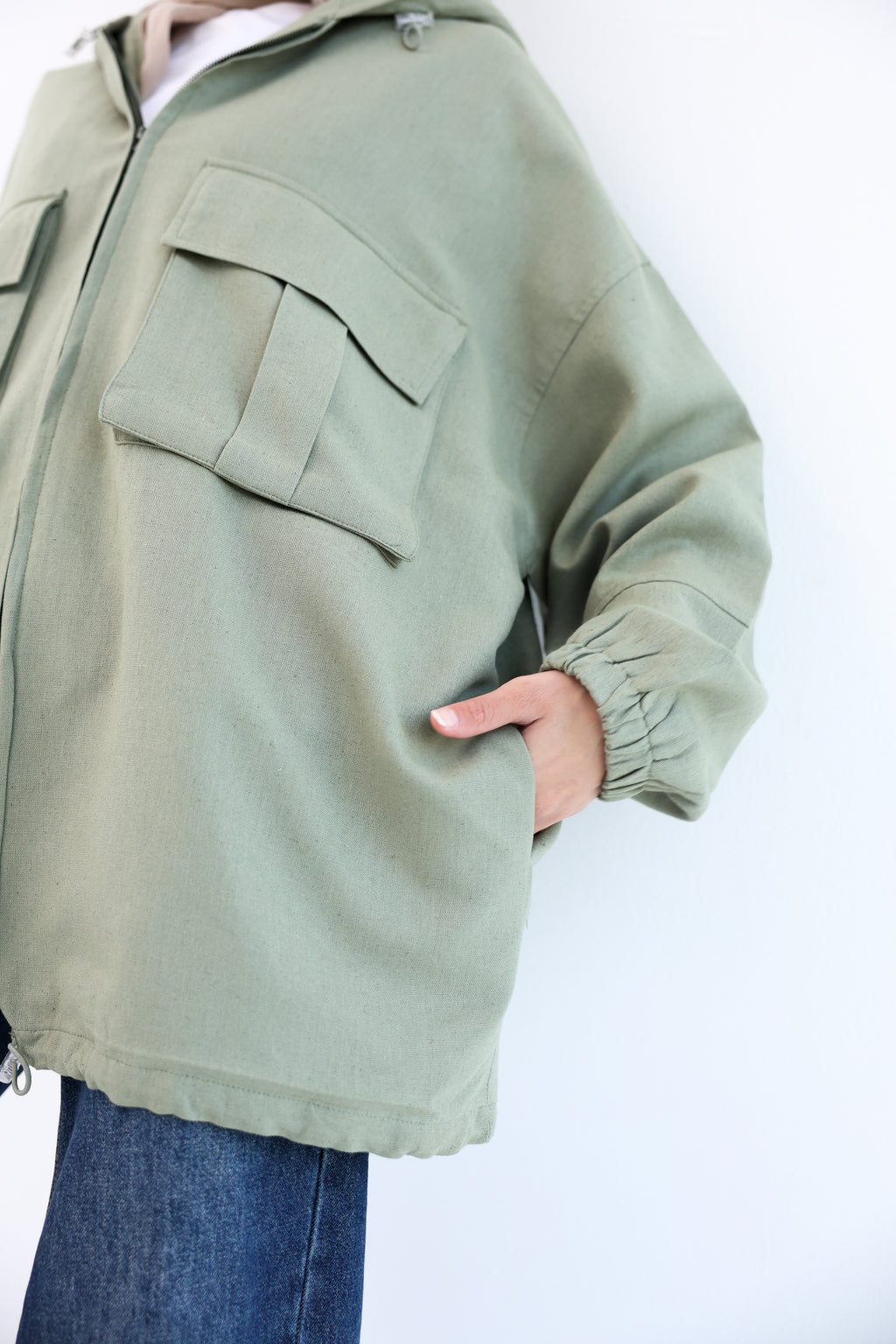 Olive Natural Linen Jacket