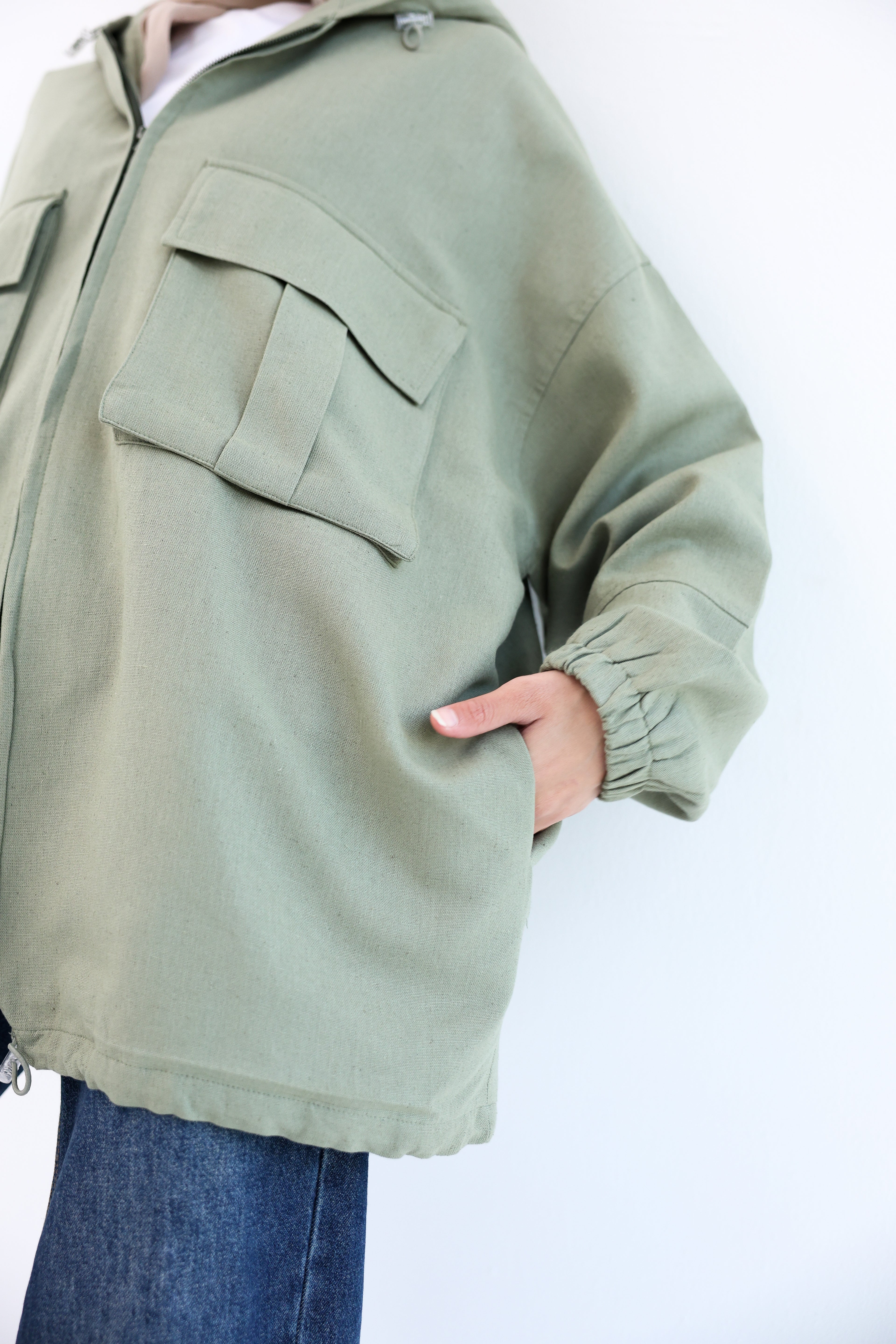 Olive Natural Linen Jacket