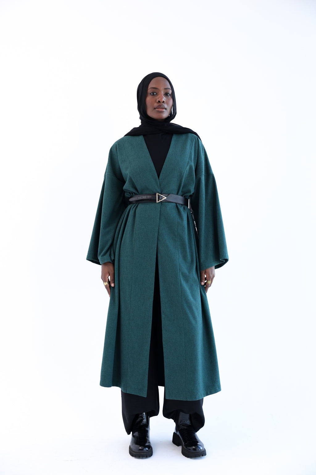 Olive Wool Tweed Cardigan