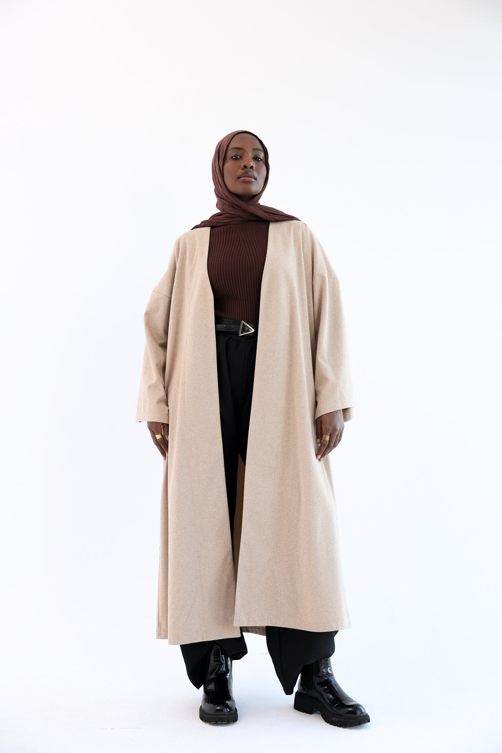 Beige Wool Tweed Cardigan