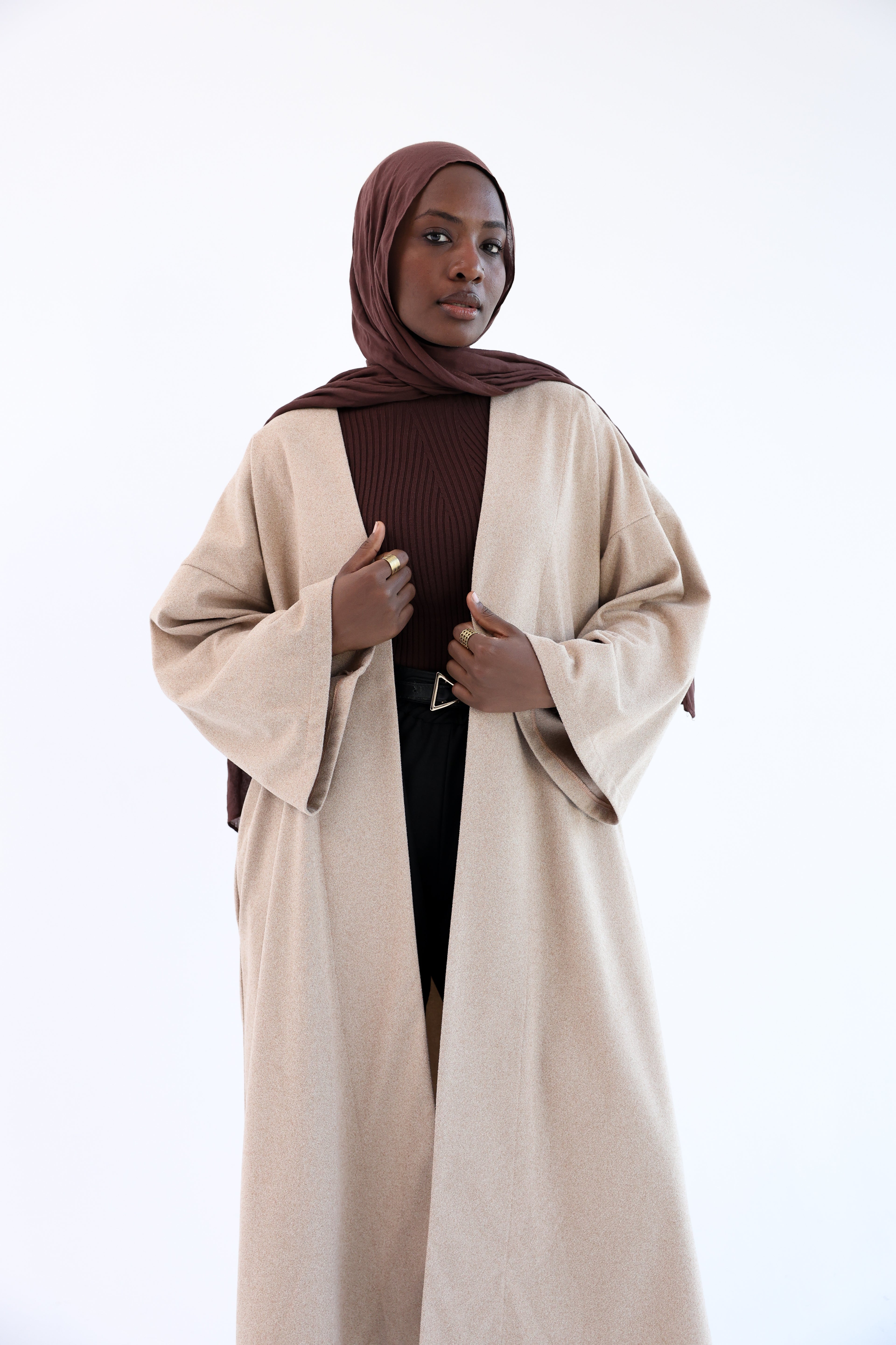 Beige Wool Tweed Cardigan