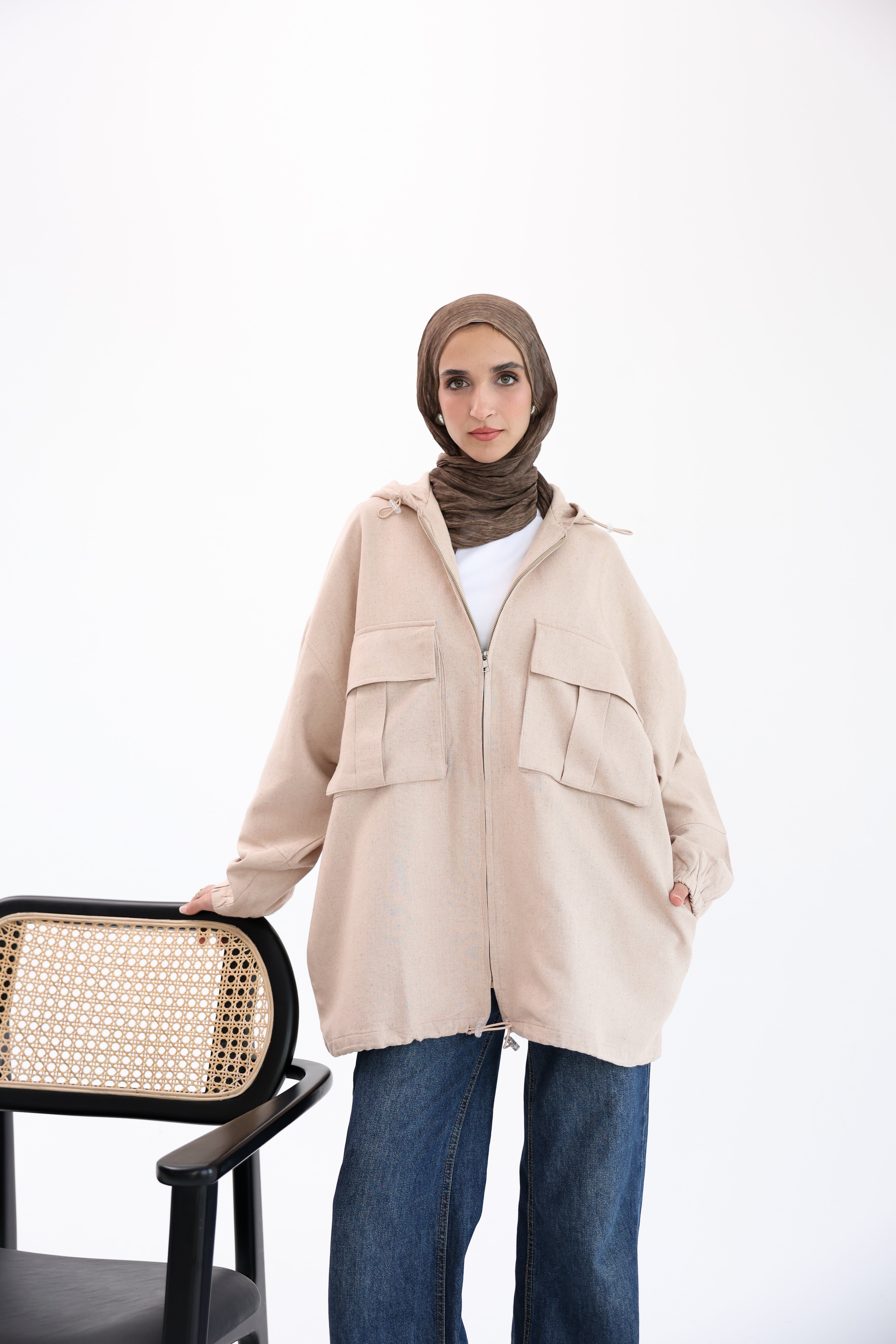 Beige Natural Linen Jacket