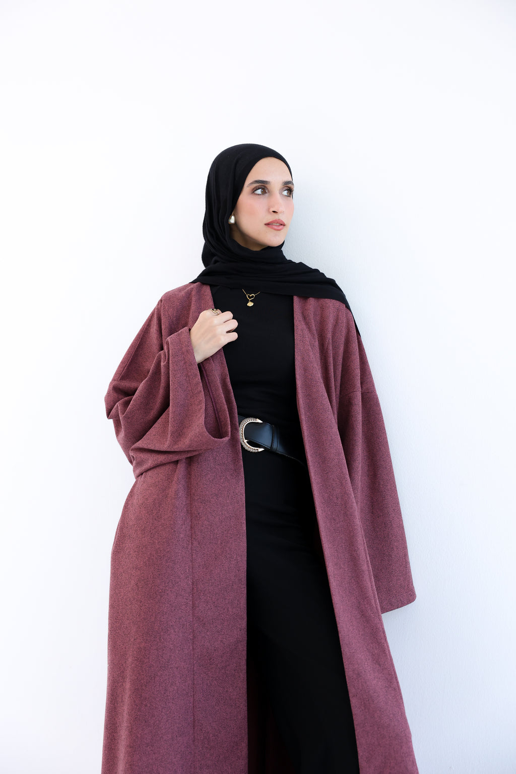 Rose Gold Wool Tweed Cardigan