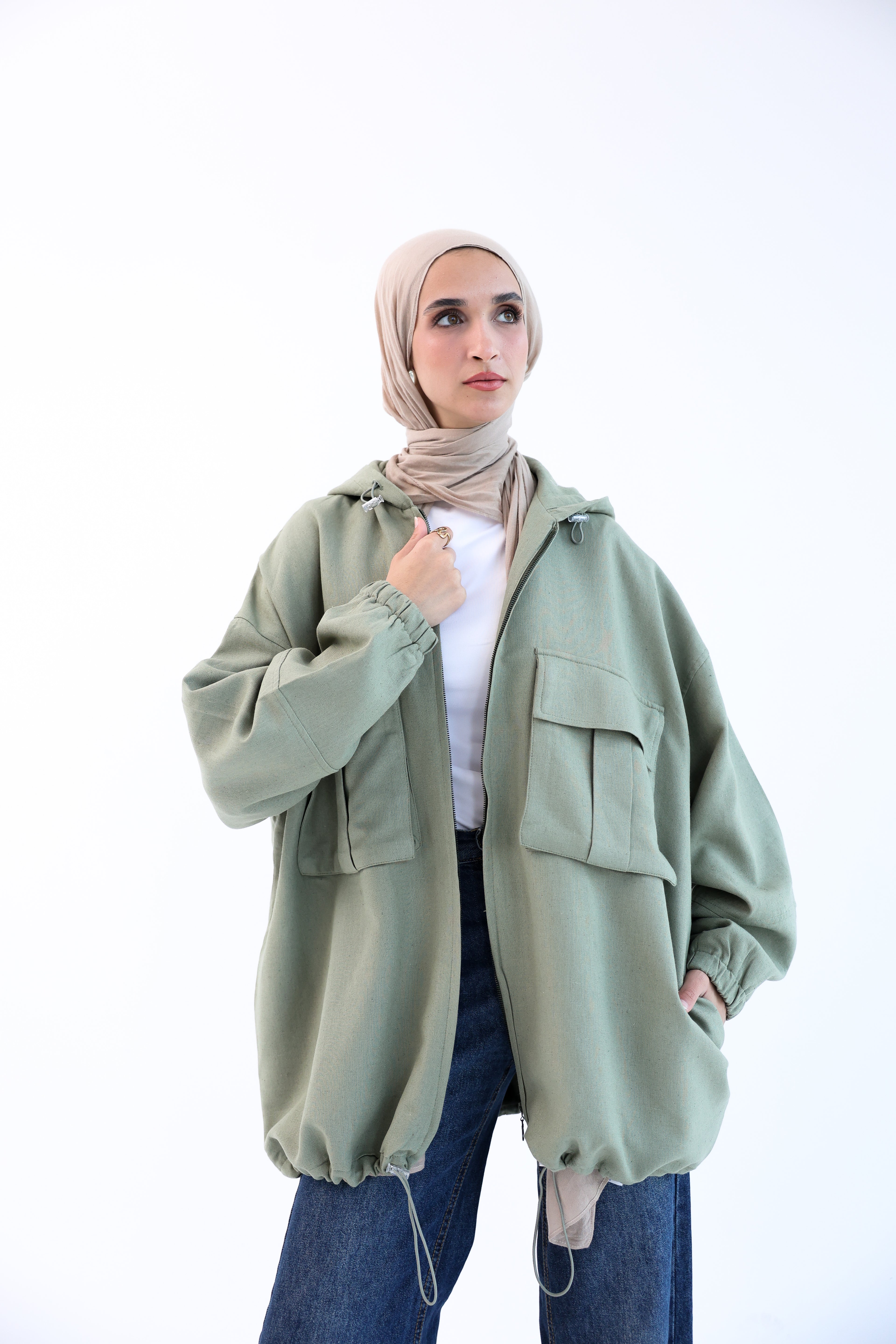 Olive Natural Linen Jacket