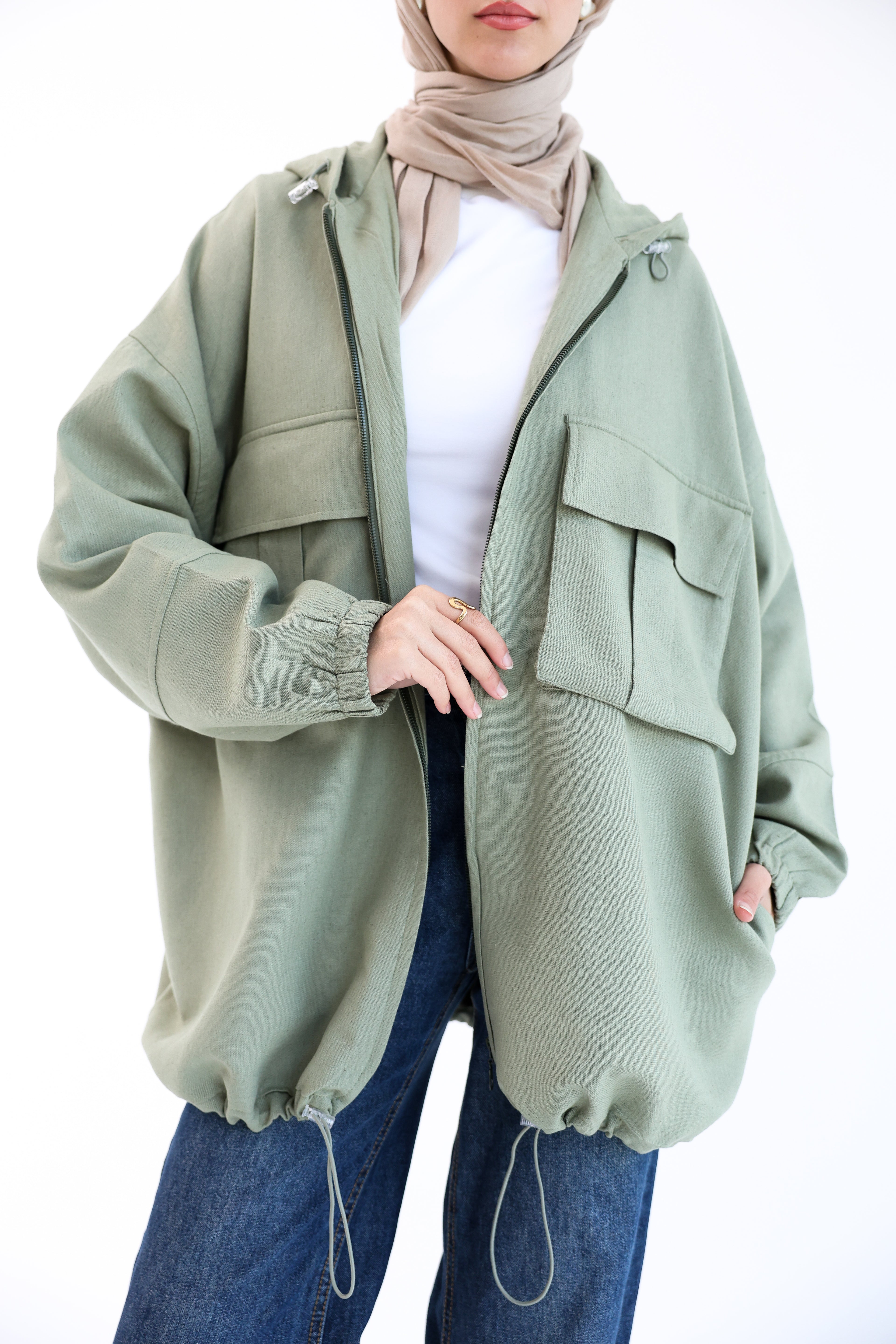 Olive Natural Linen Jacket