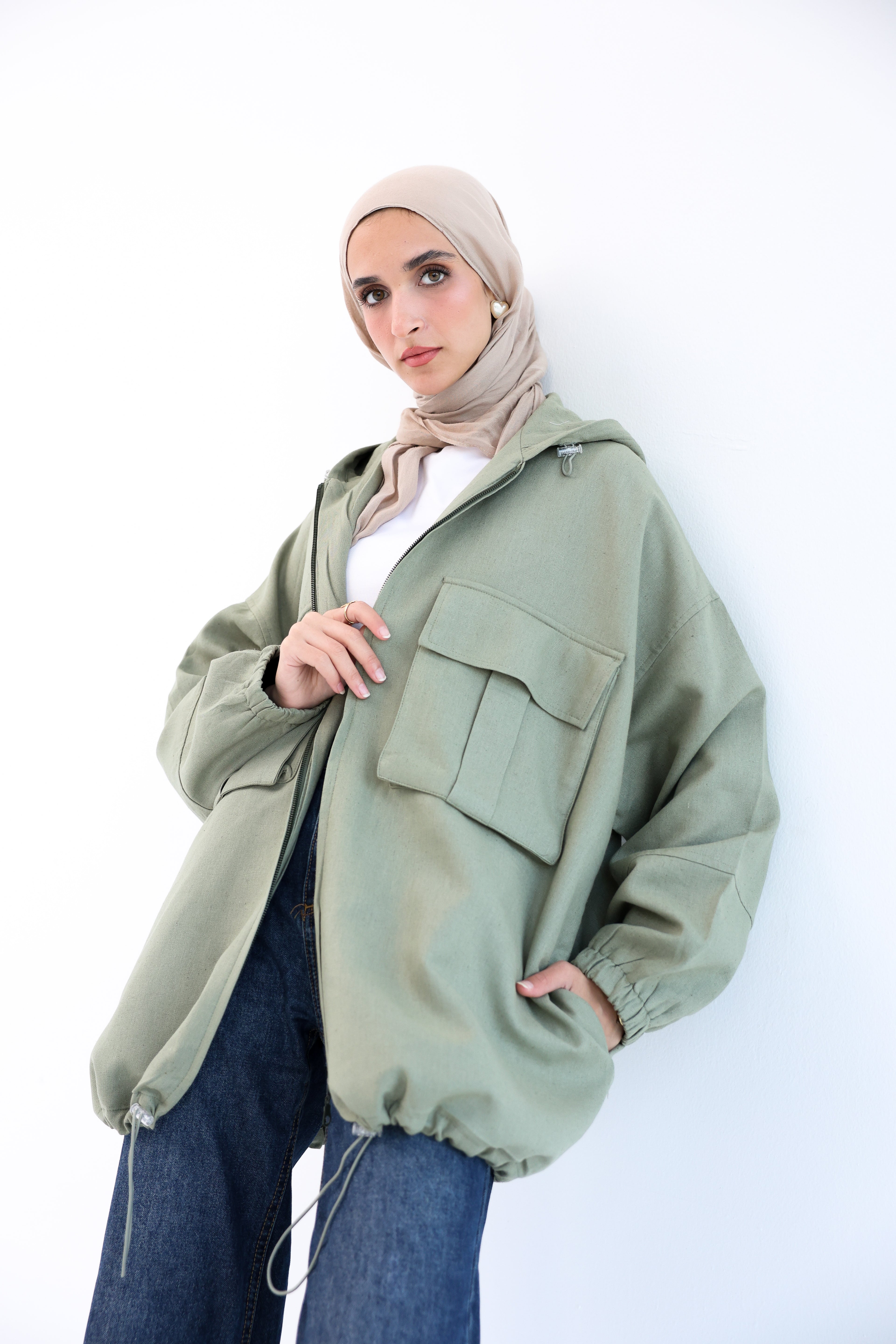 Olive Natural Linen Jacket