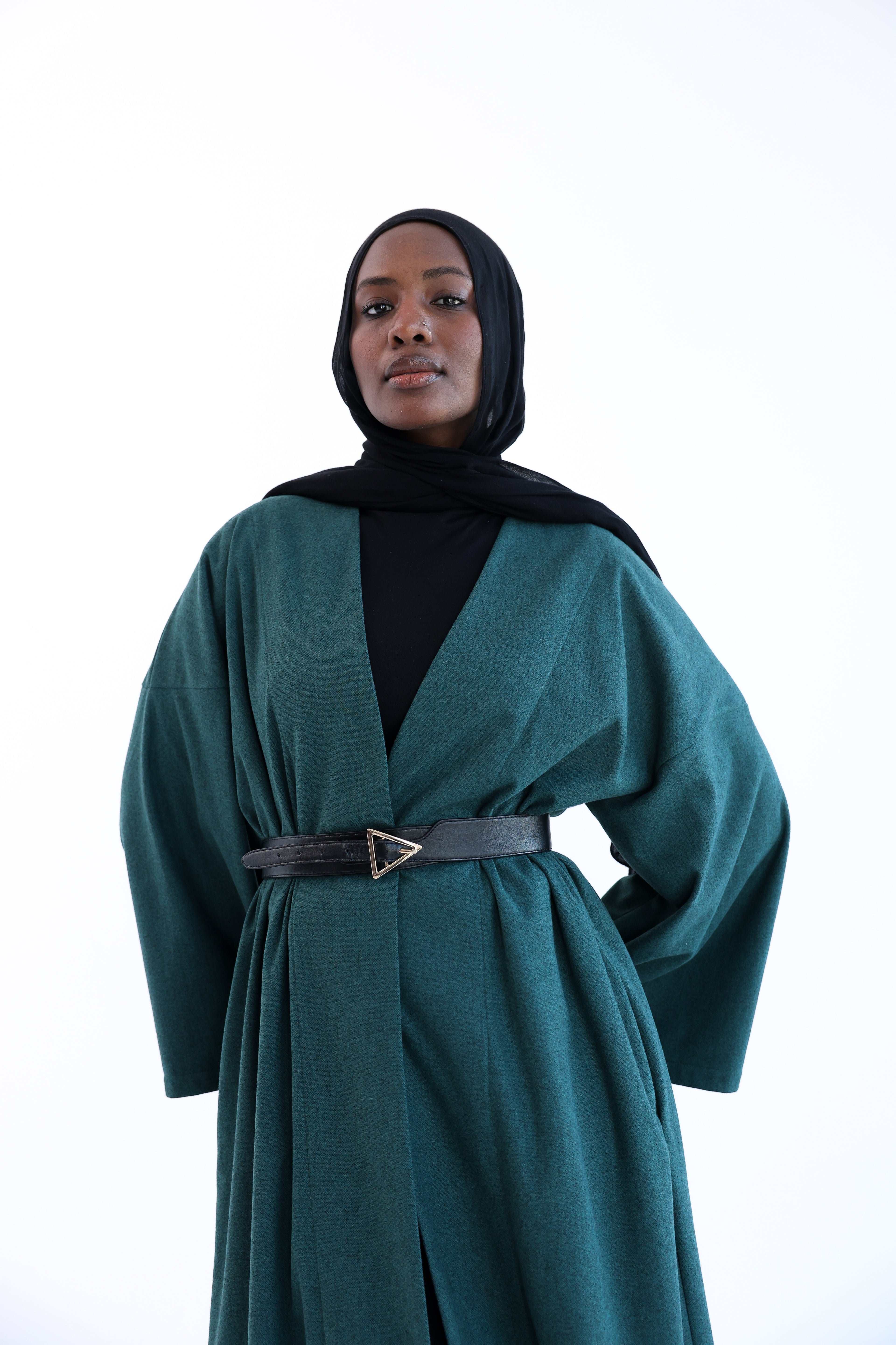 Olive Wool Tweed Cardigan