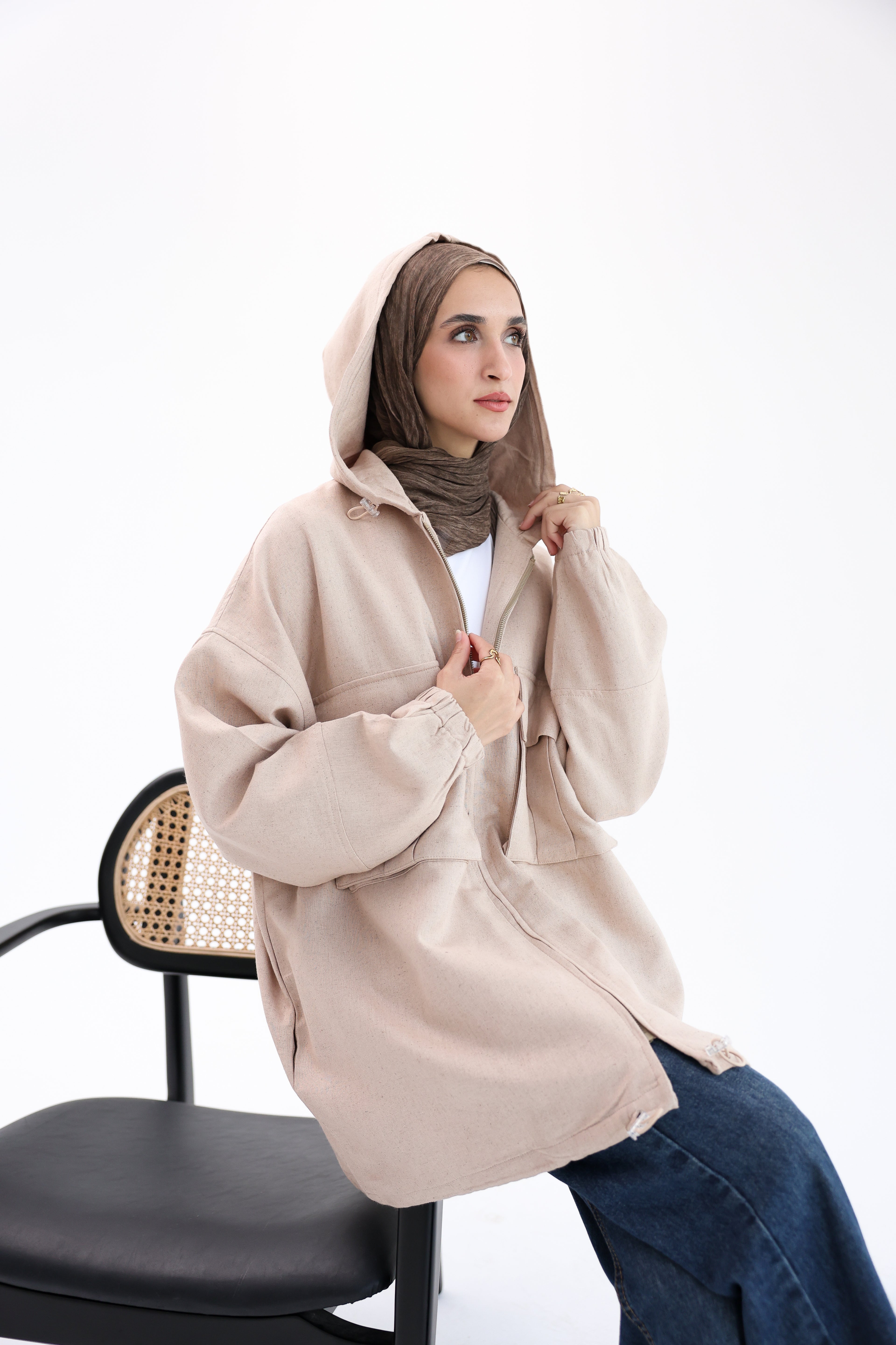 Beige Natural Linen Jacket