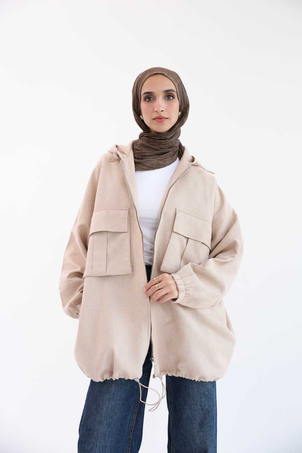 Beige Natural Linen Jacket