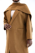Camel Gogh Long Coat with scarf