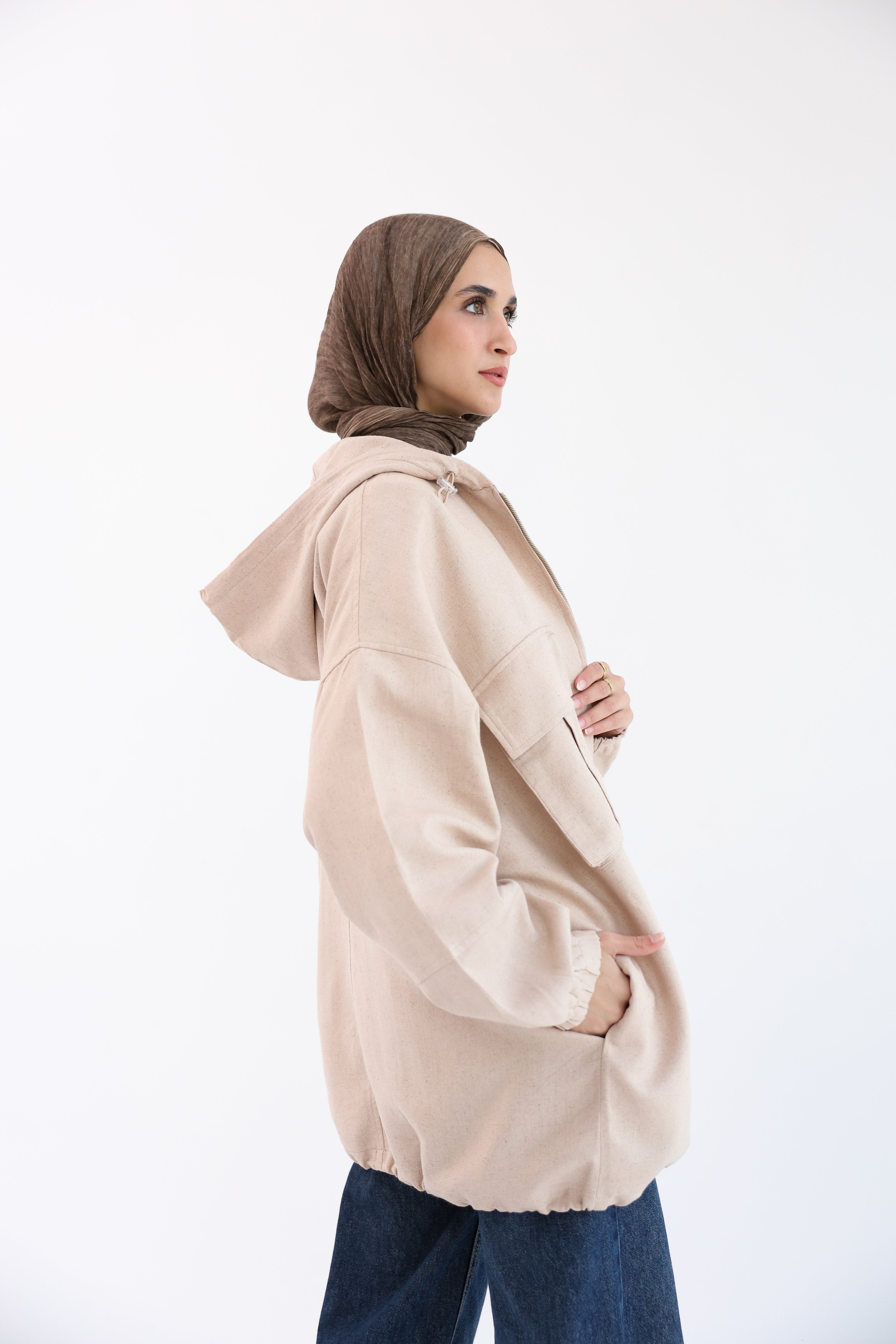 Beige Natural Linen Jacket