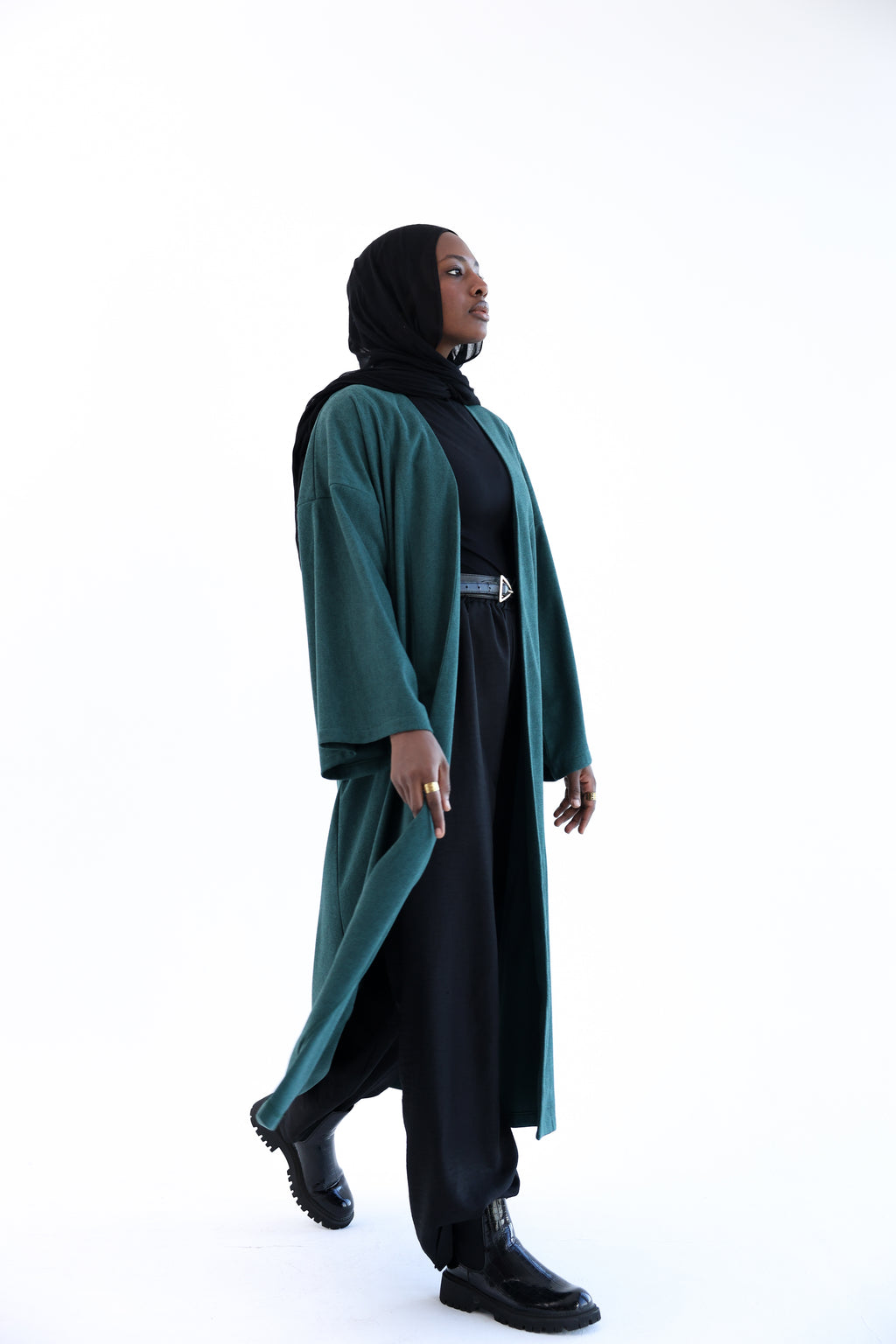 Olive Wool Tweed Cardigan