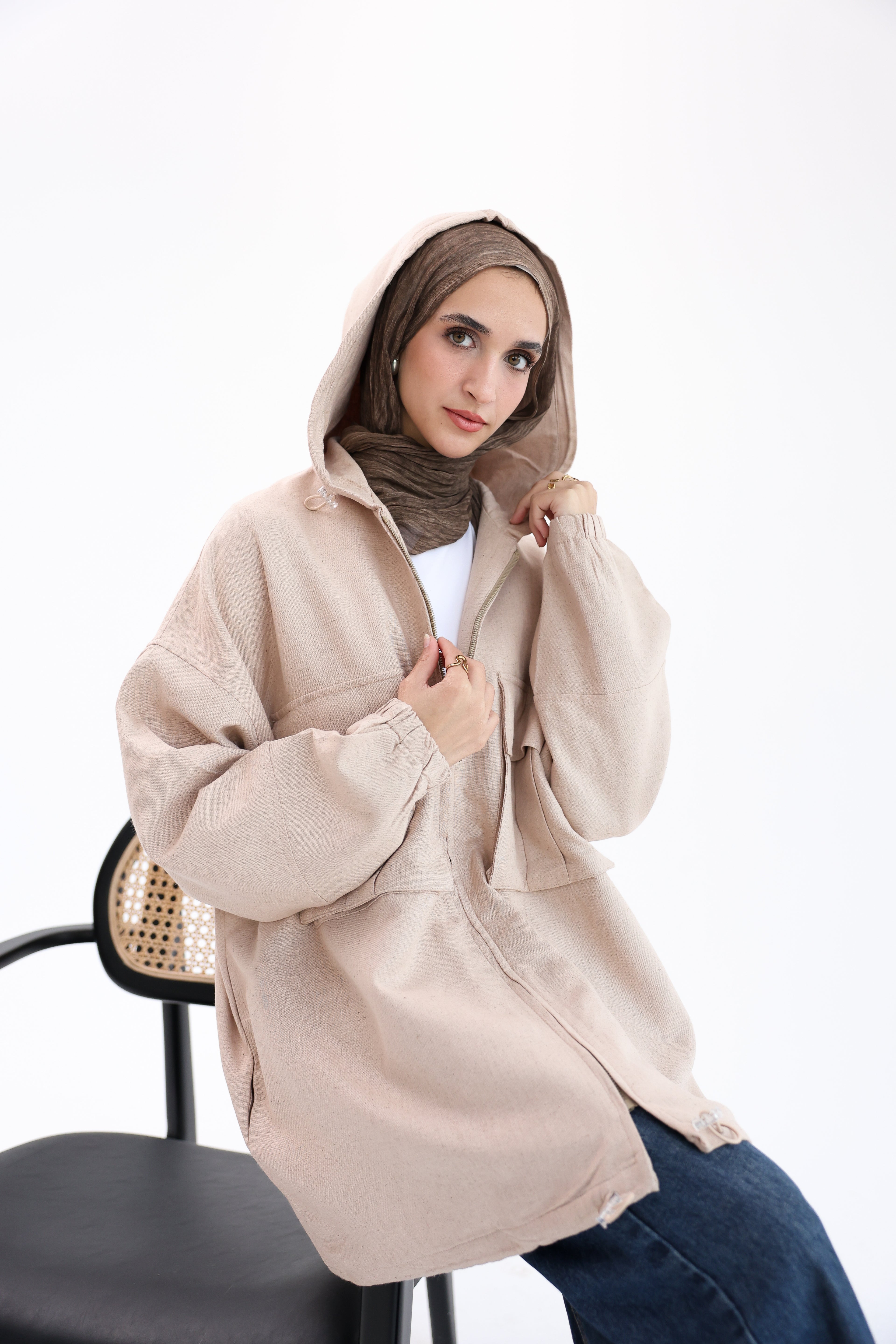 Beige Natural Linen Jacket