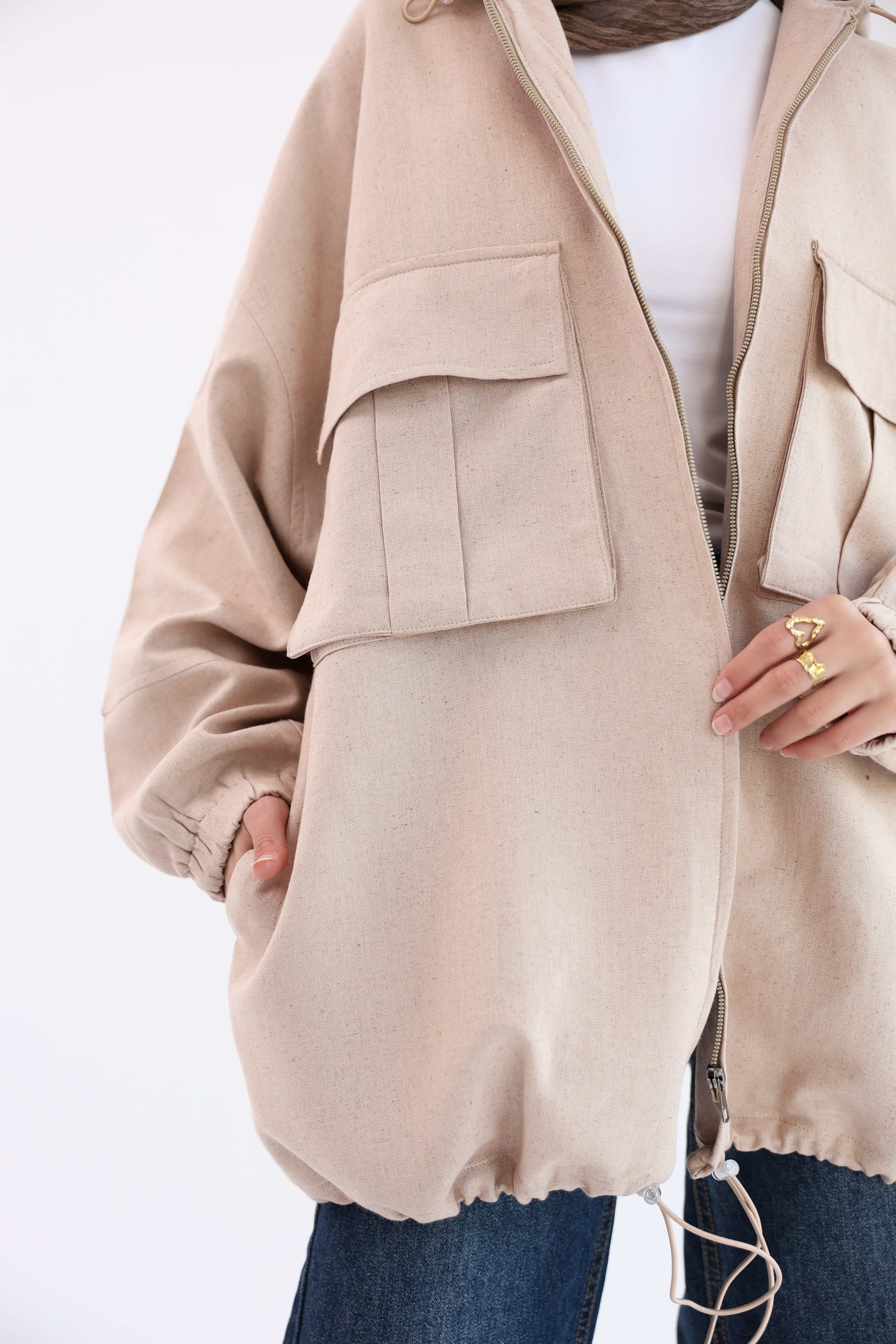 Beige Natural Linen Jacket