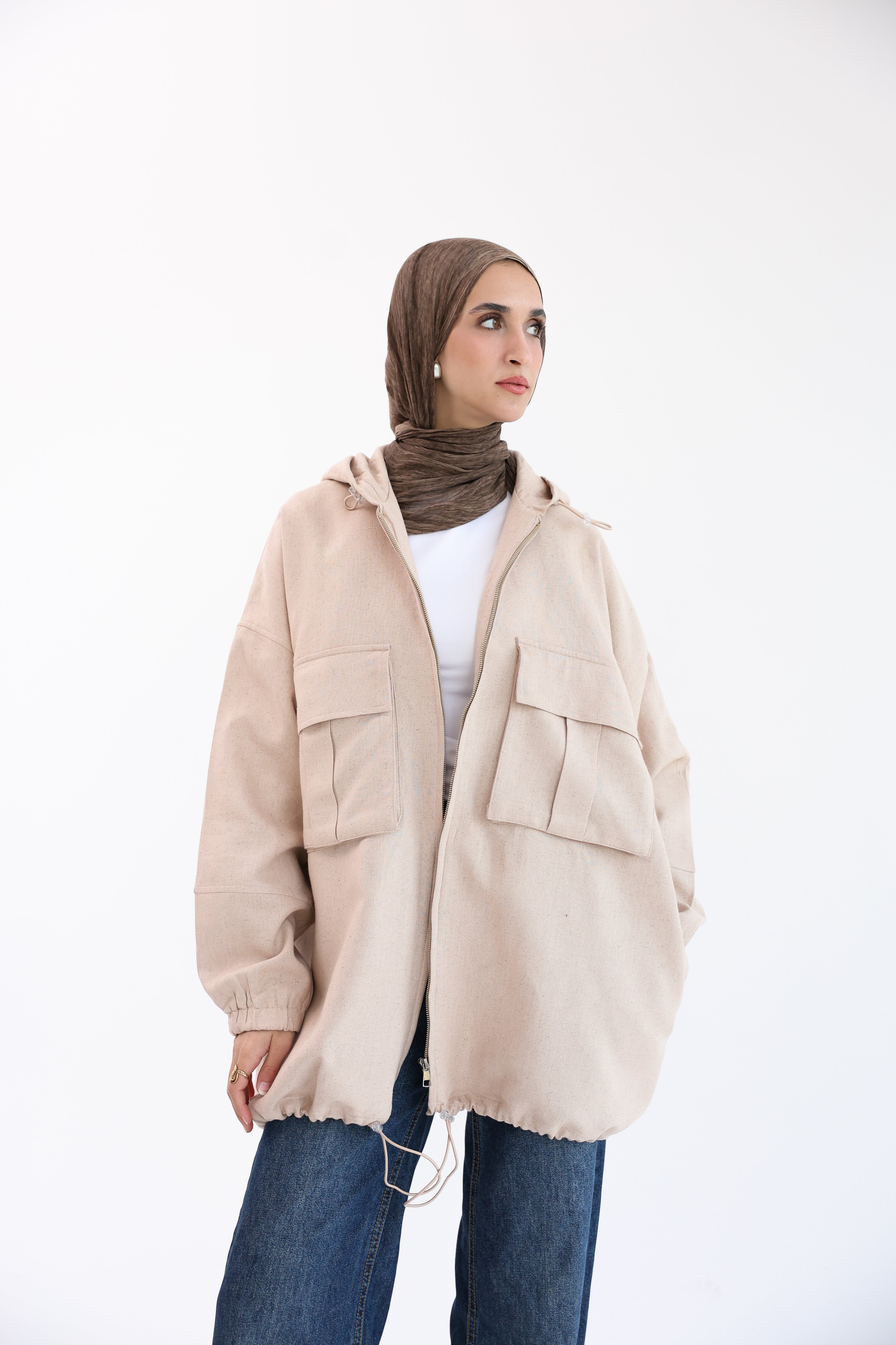 Beige Natural Linen Jacket