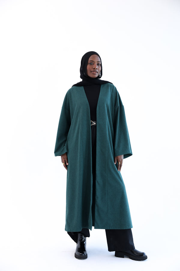 Olive Wool Tweed Cardigan