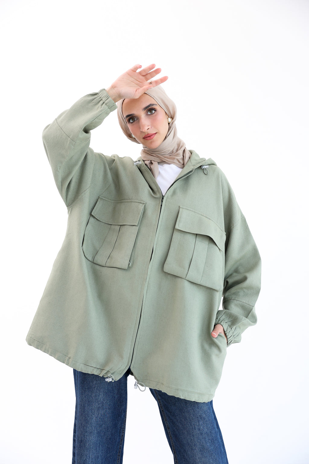 Olive Natural Linen Jacket