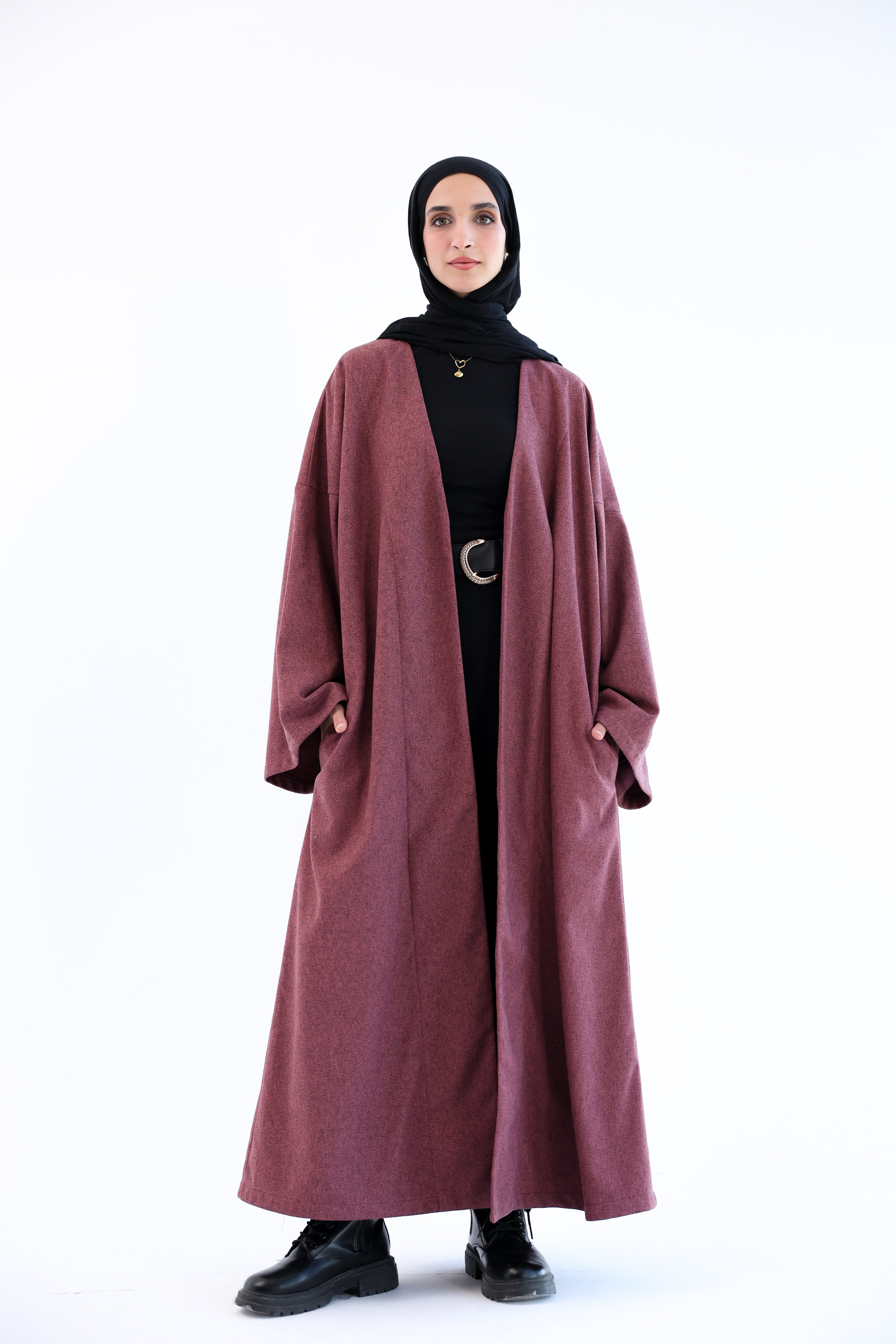 Rose Gold Wool Tweed Cardigan