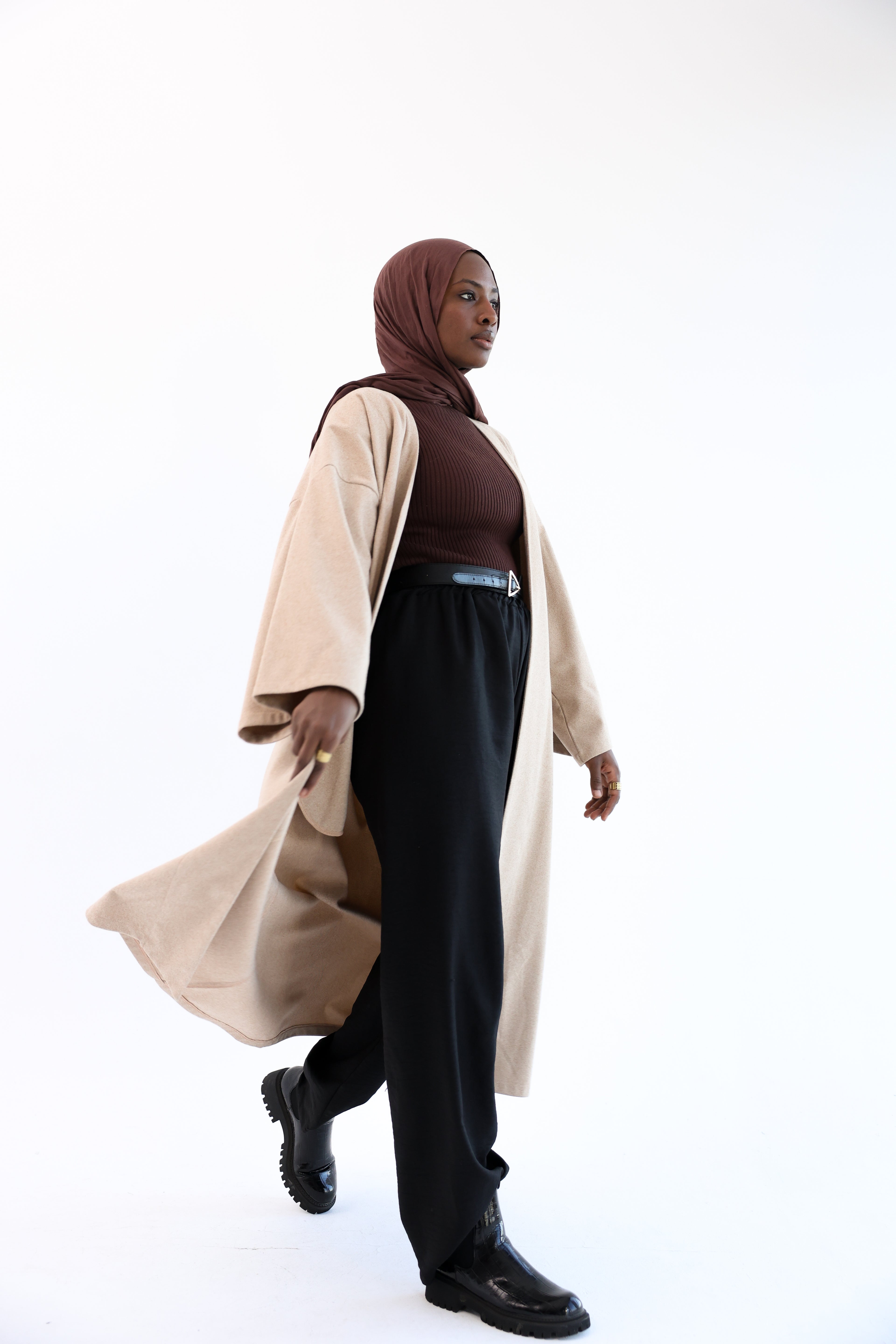 Beige Wool Tweed Cardigan