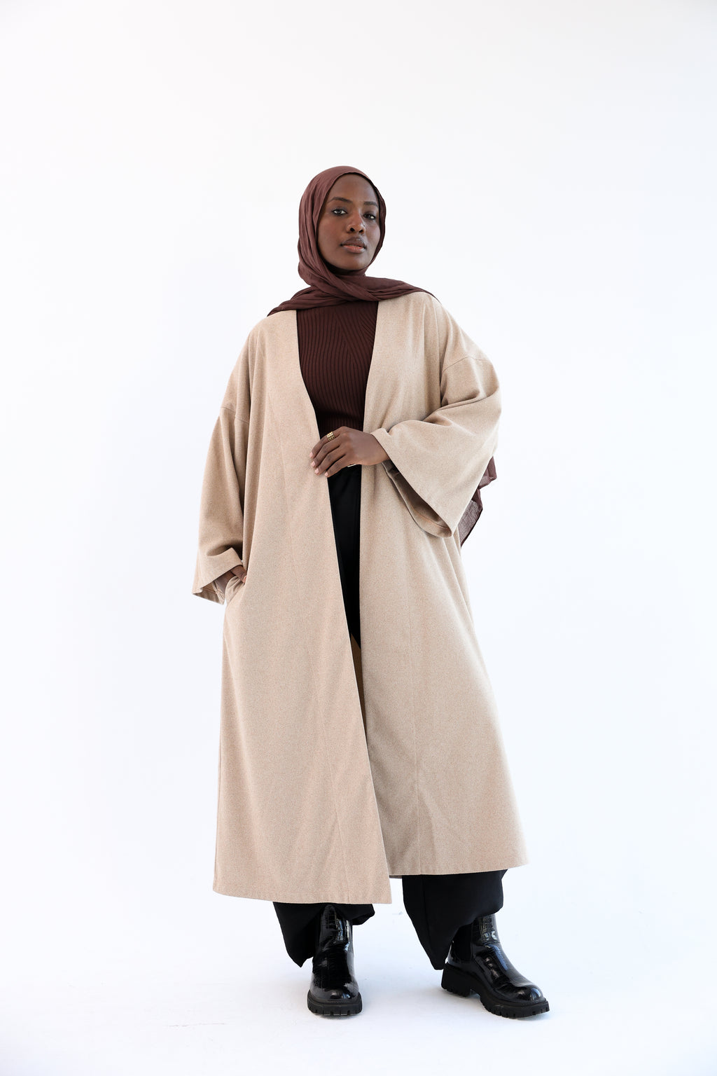 Beige Wool Tweed Cardigan