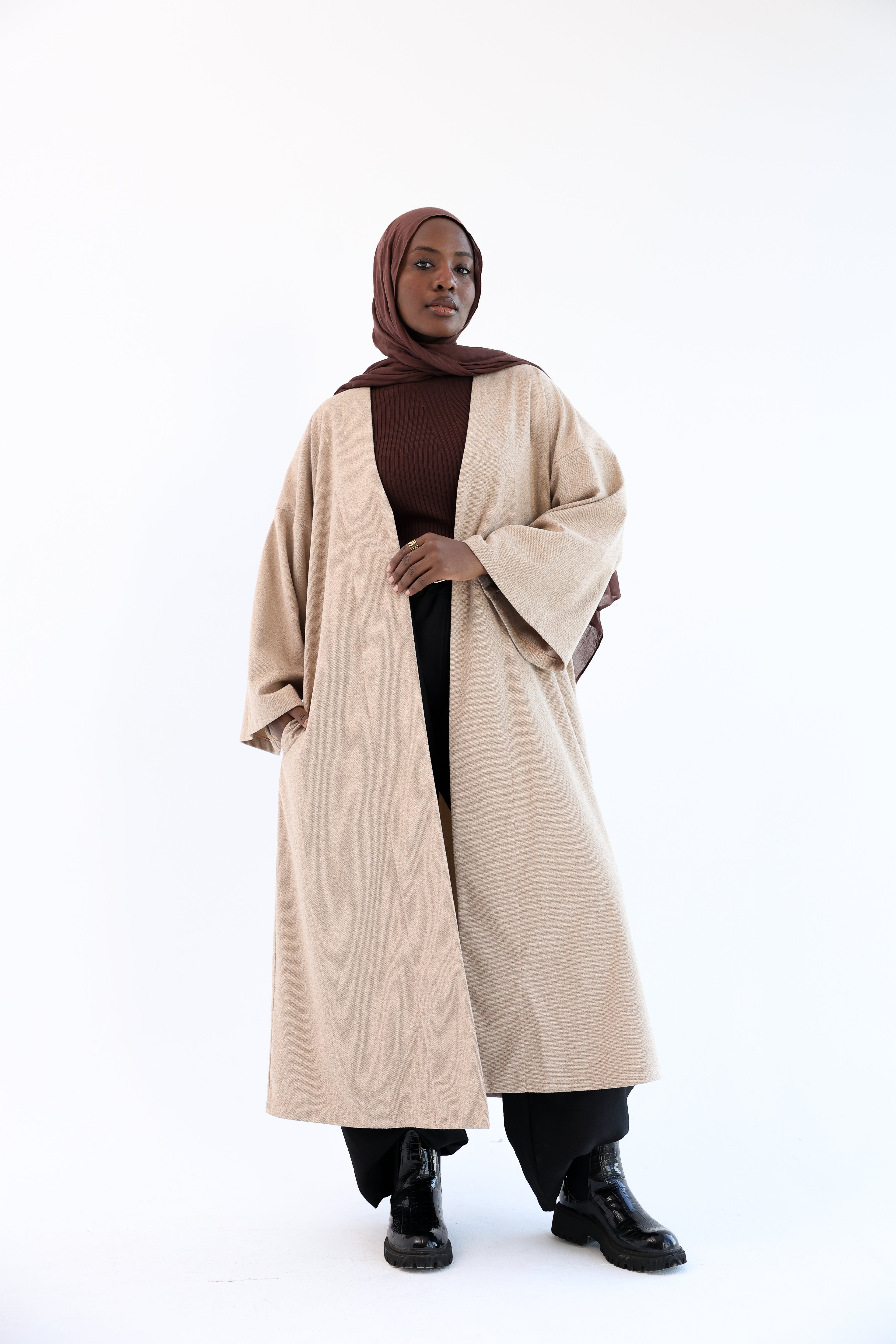 Beige Wool Tweed Cardigan