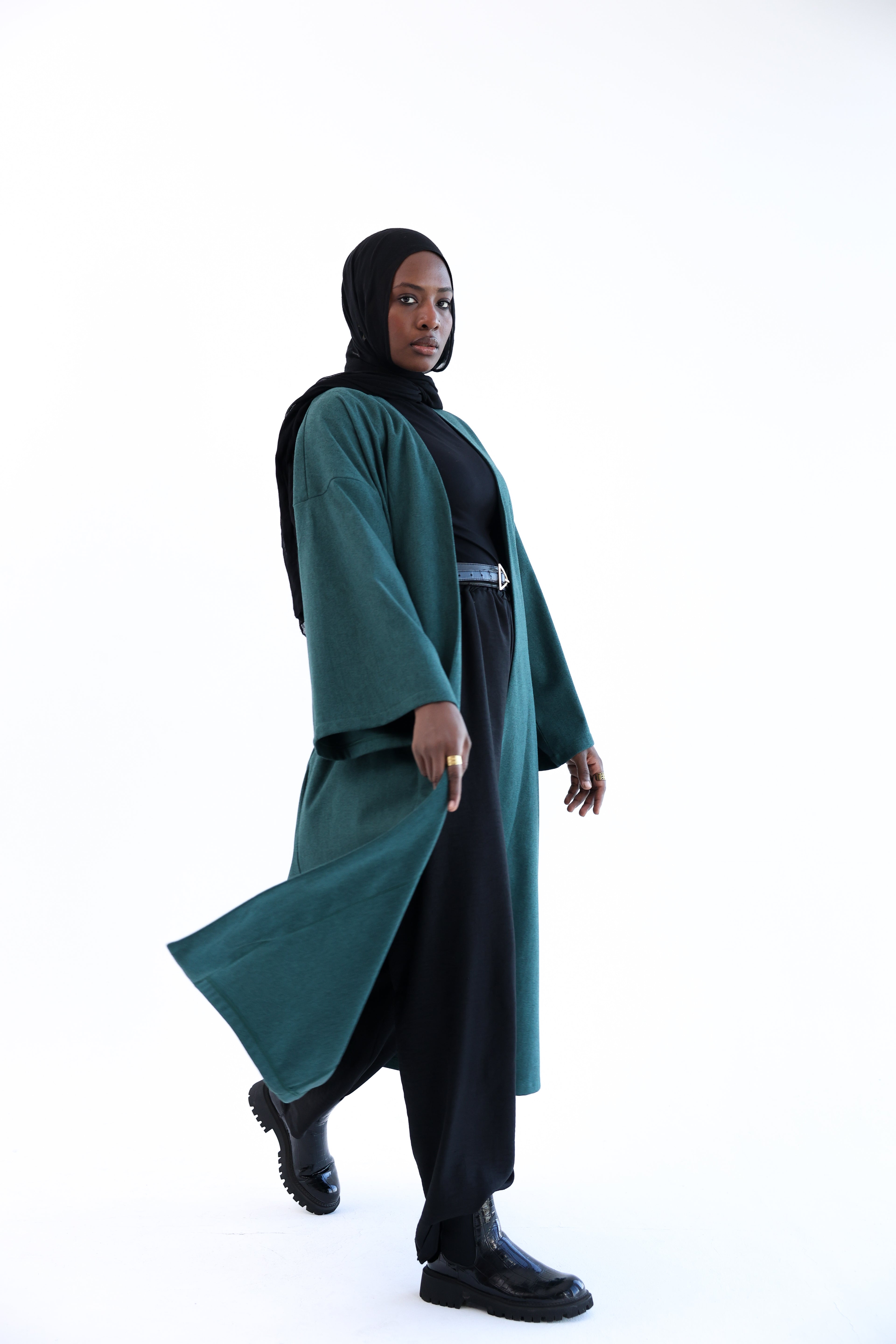 Olive Wool Tweed Cardigan