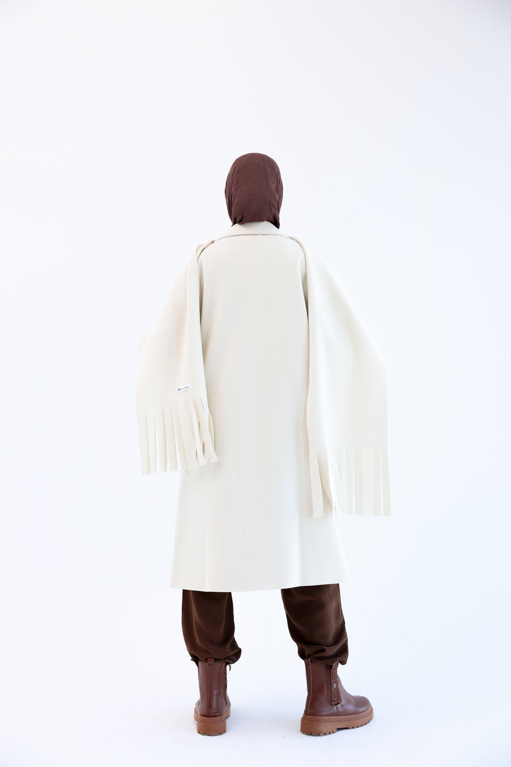 Creamy Gogh Long Coat with scarf