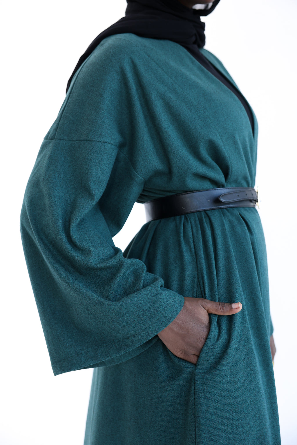 Olive Wool Tweed Cardigan