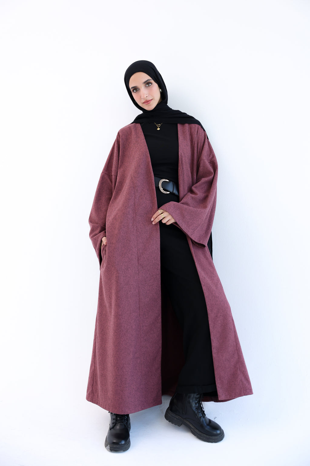 Rose Gold Wool Tweed Cardigan