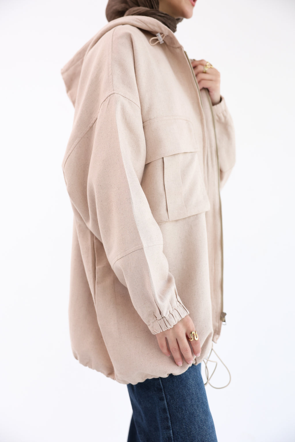 Beige Natural Linen Jacket