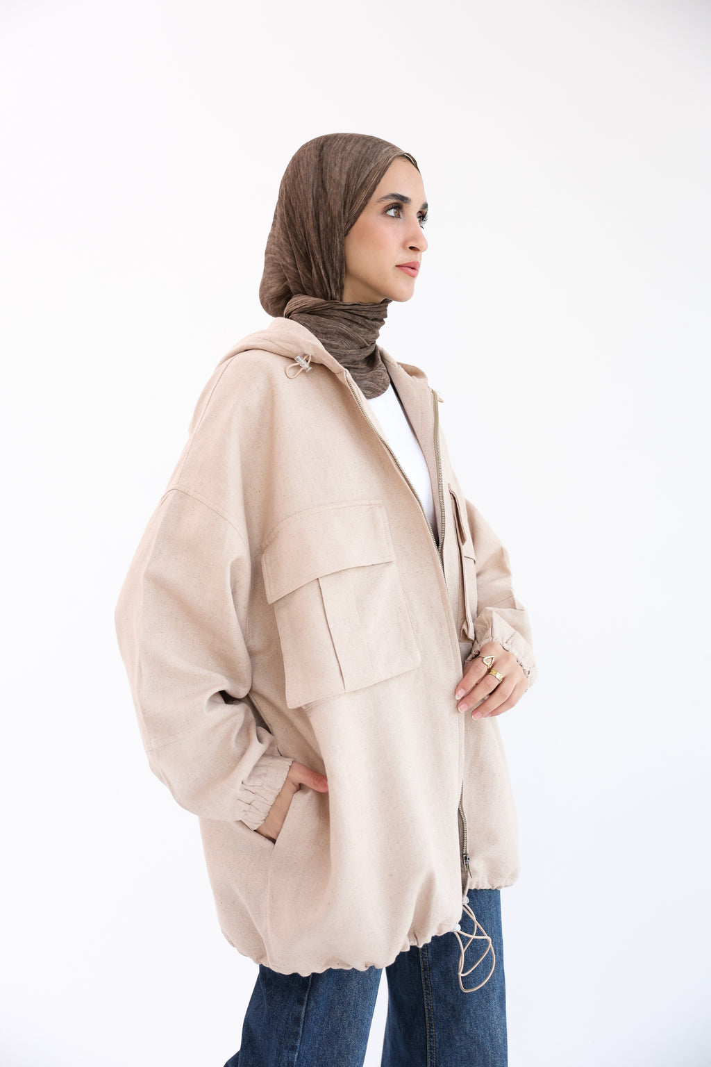 Beige Natural Linen Jacket