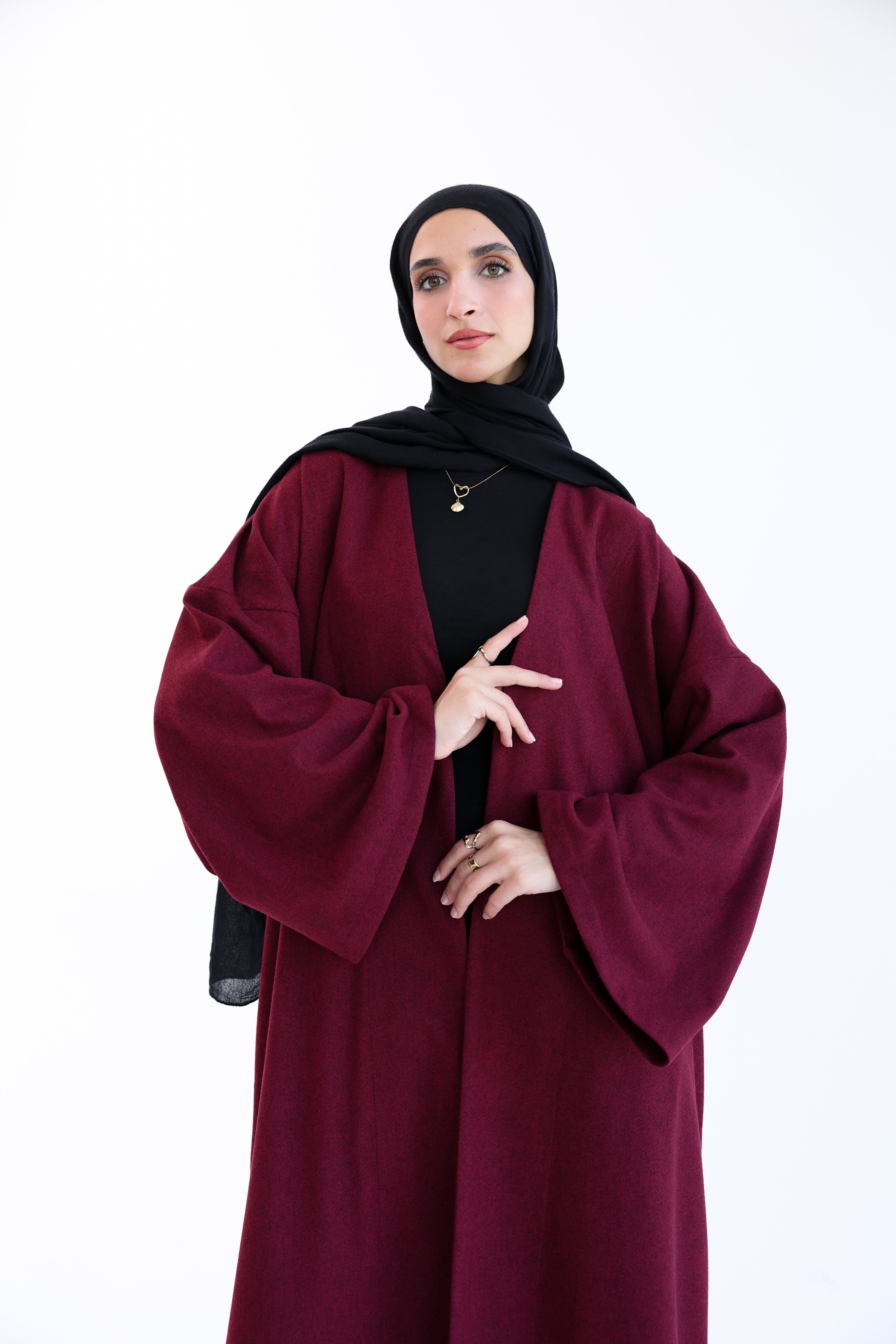 Burgundy Wool Tweed Cardigan