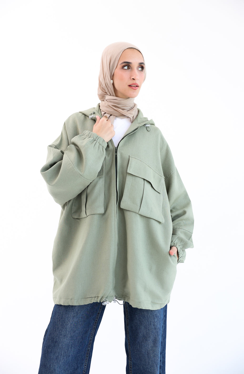 Olive Natural Linen Jacket