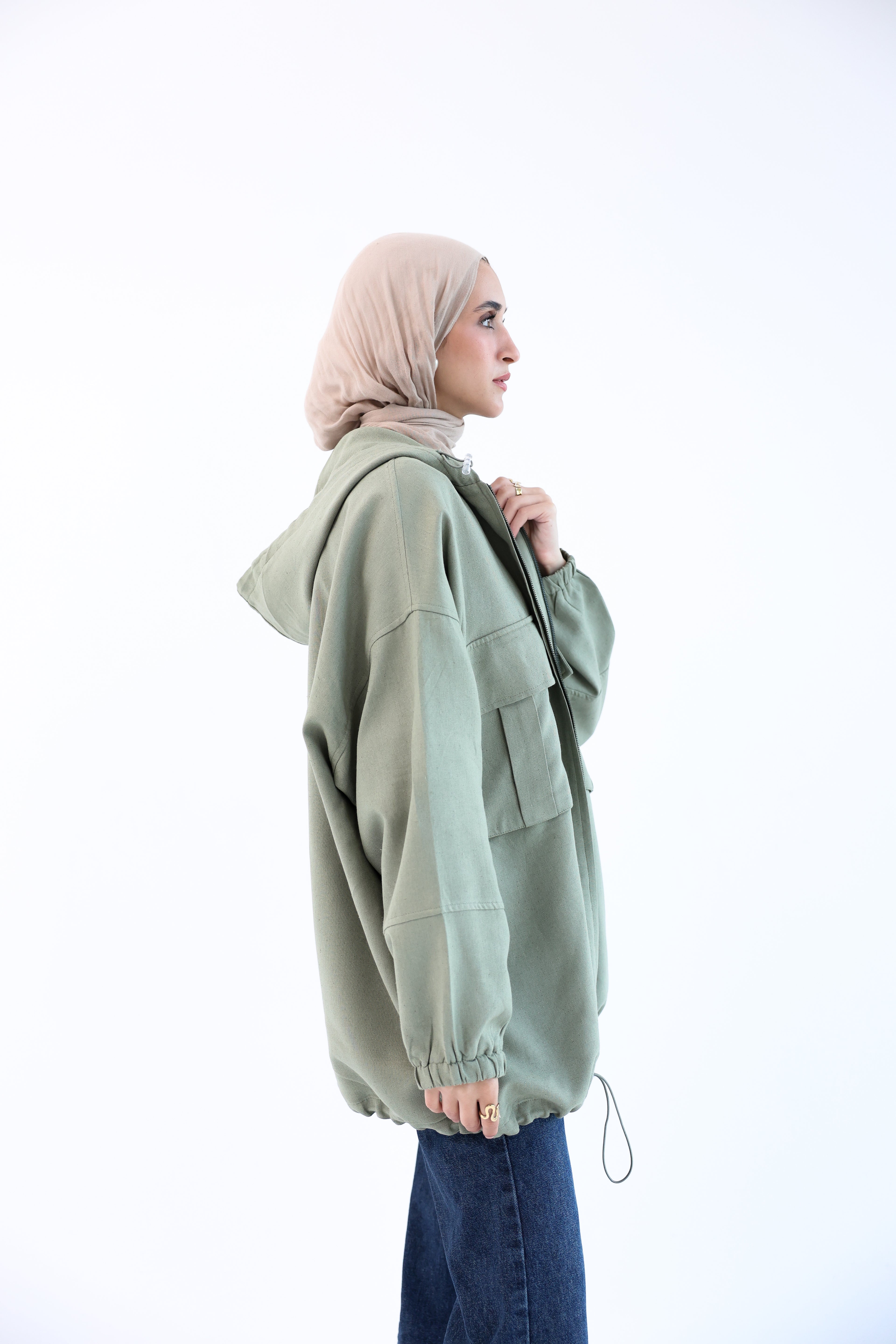 Olive Natural Linen Jacket