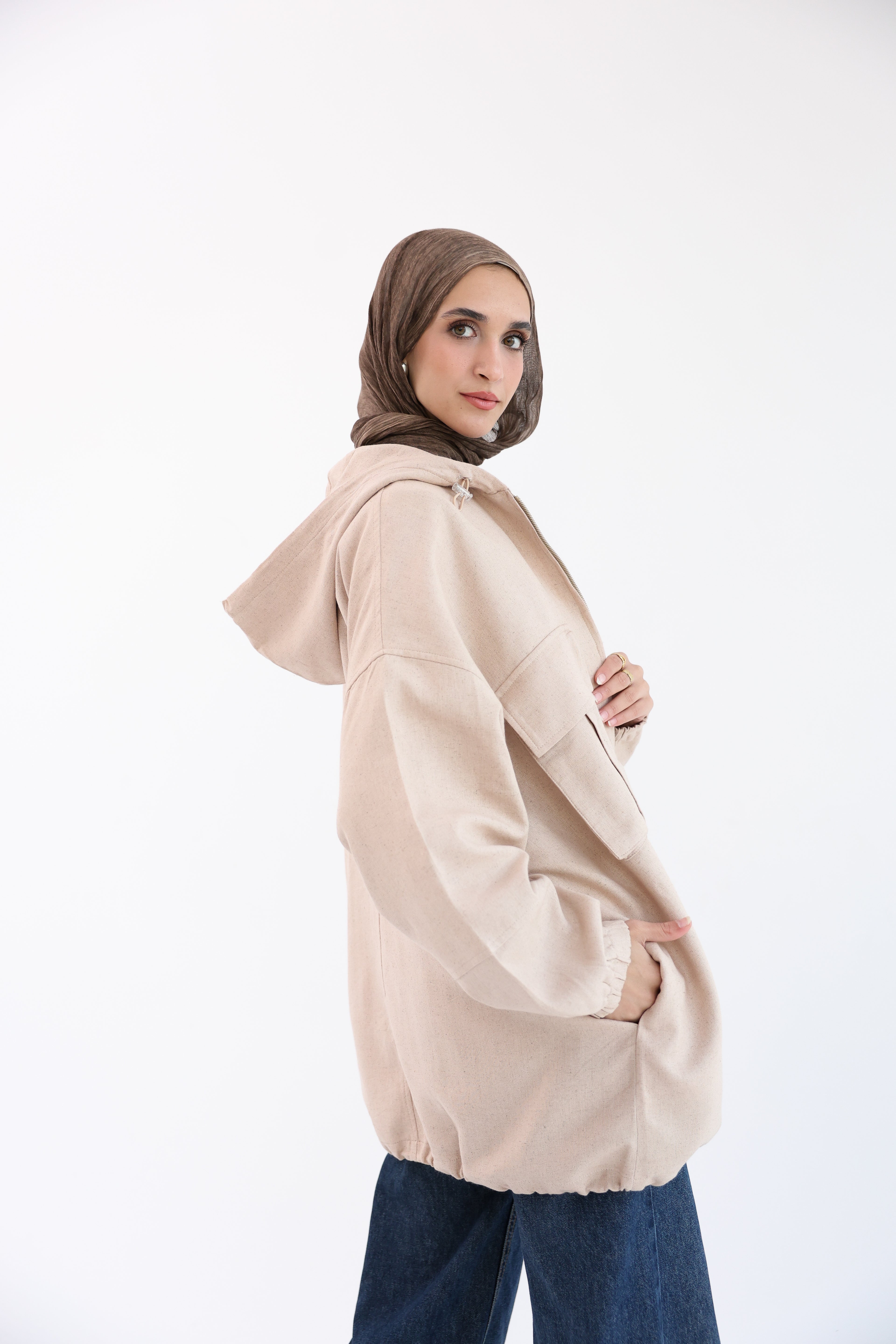 Beige Natural Linen Jacket