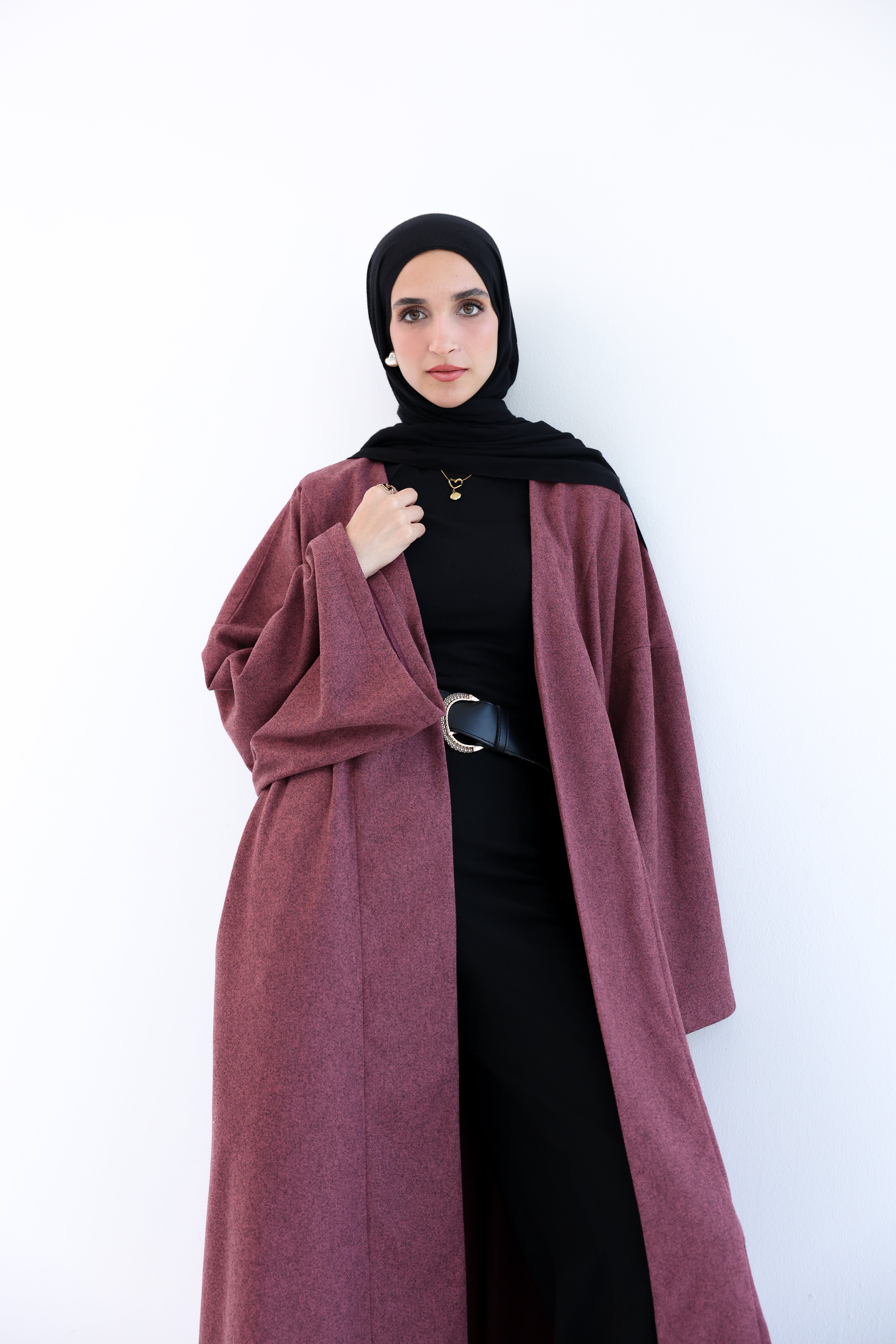 Rose Gold Wool Tweed Cardigan