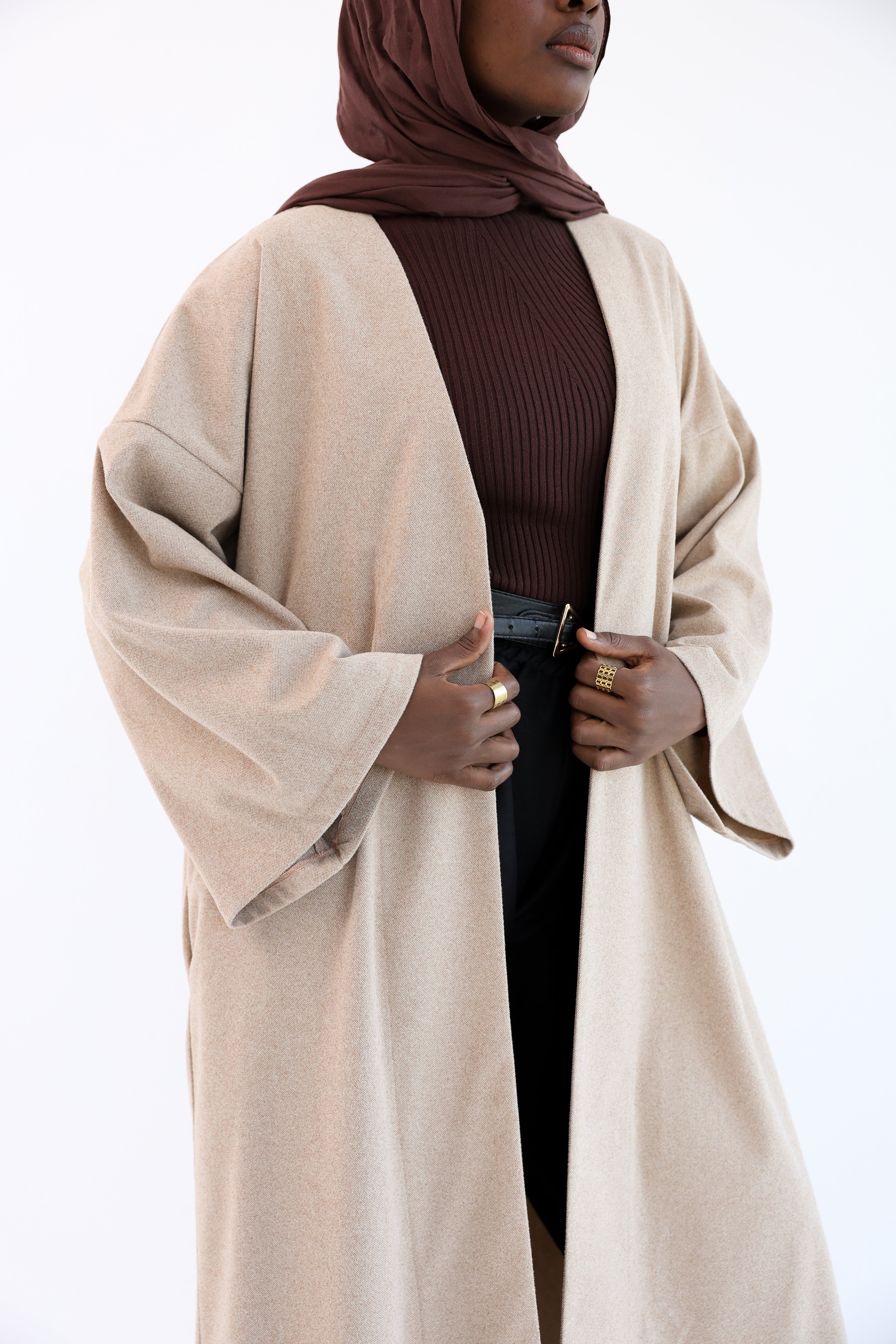 Beige Wool Tweed Cardigan