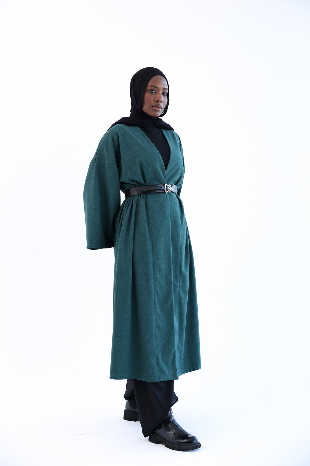 Olive Wool Tweed Cardigan