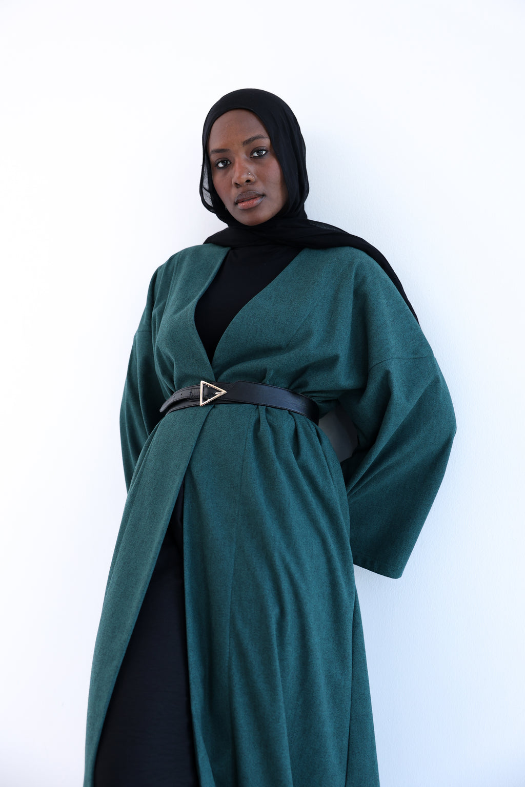 Olive Wool Tweed Cardigan