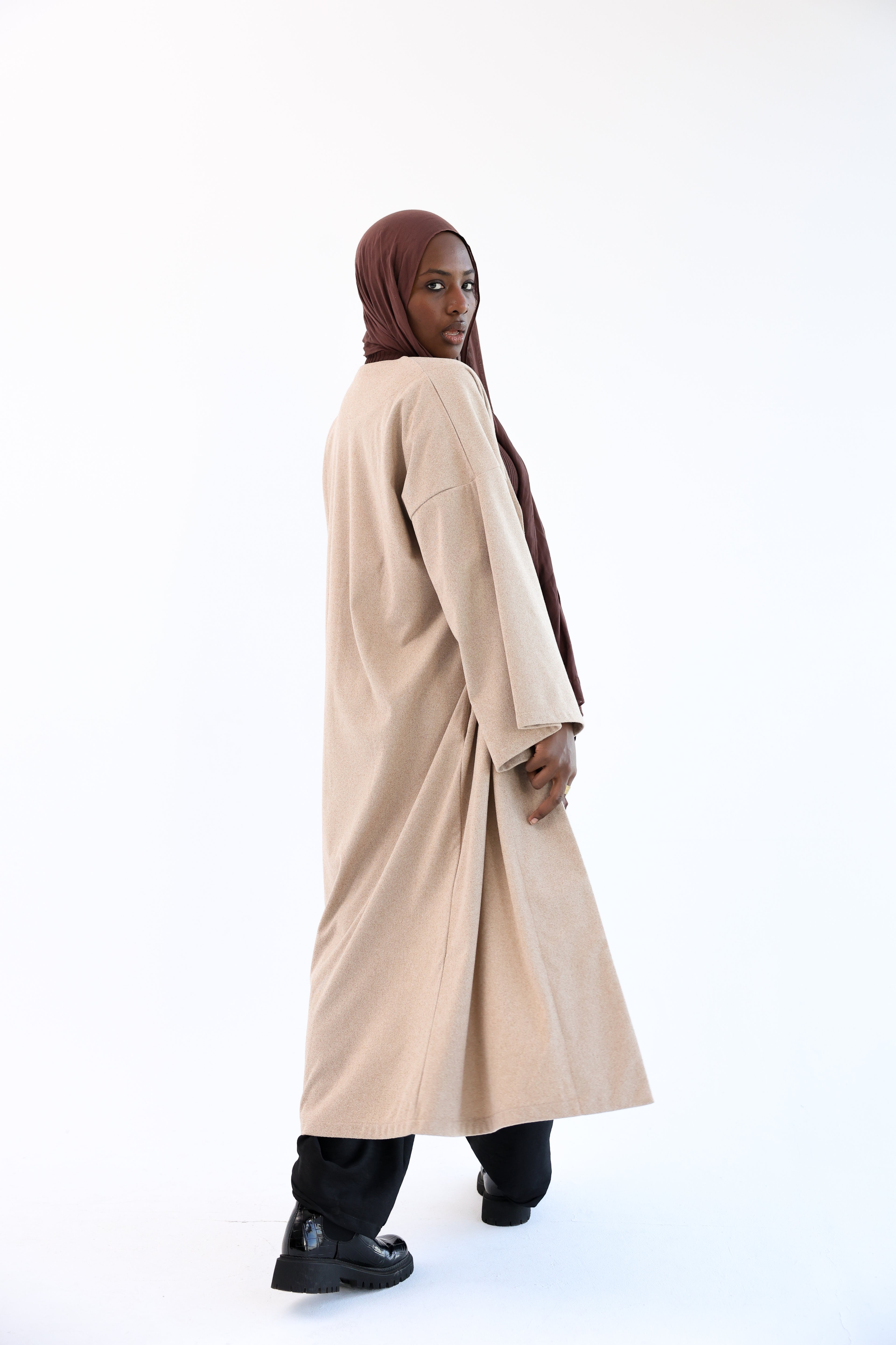 Beige Wool Tweed Cardigan