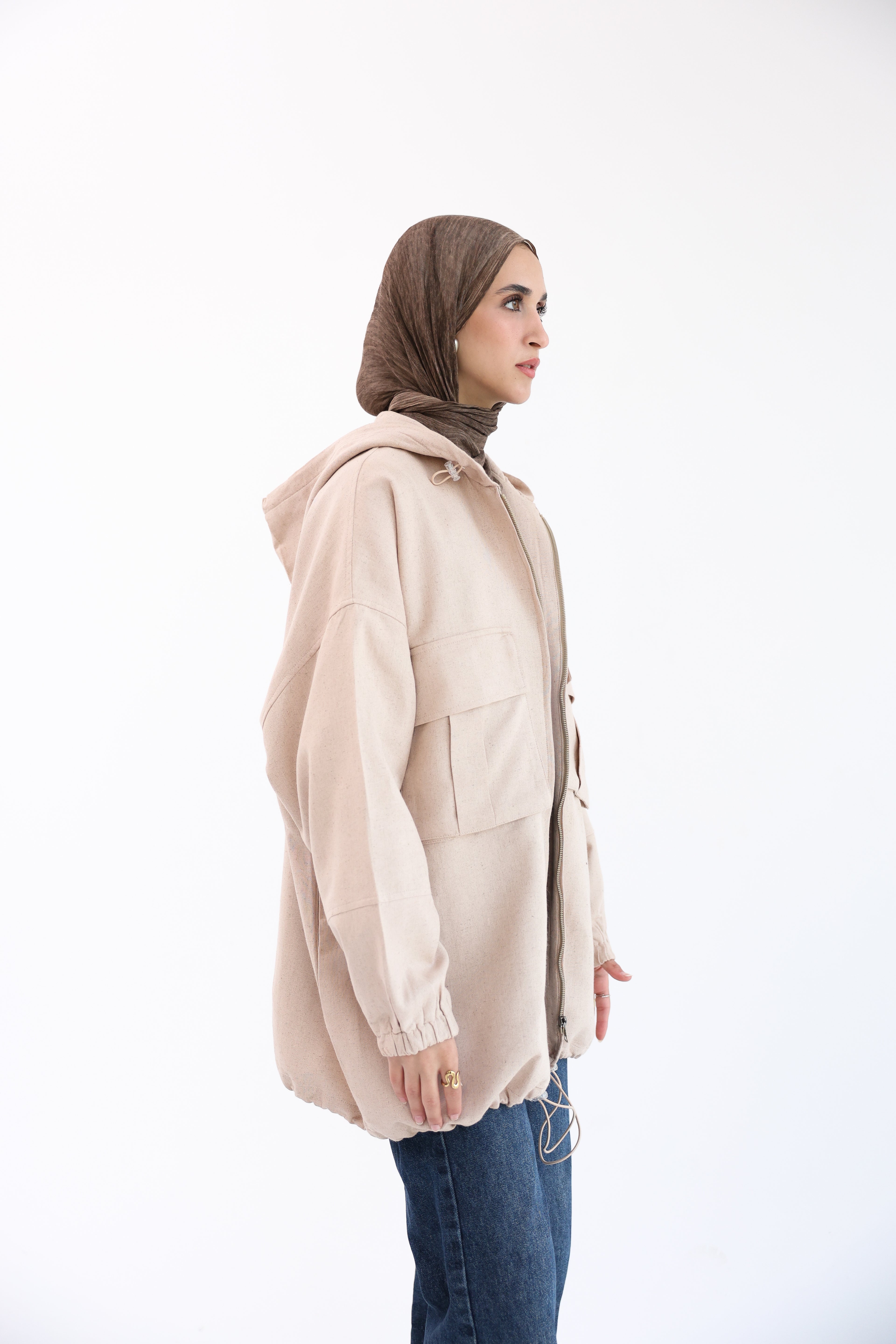 Beige Natural Linen Jacket