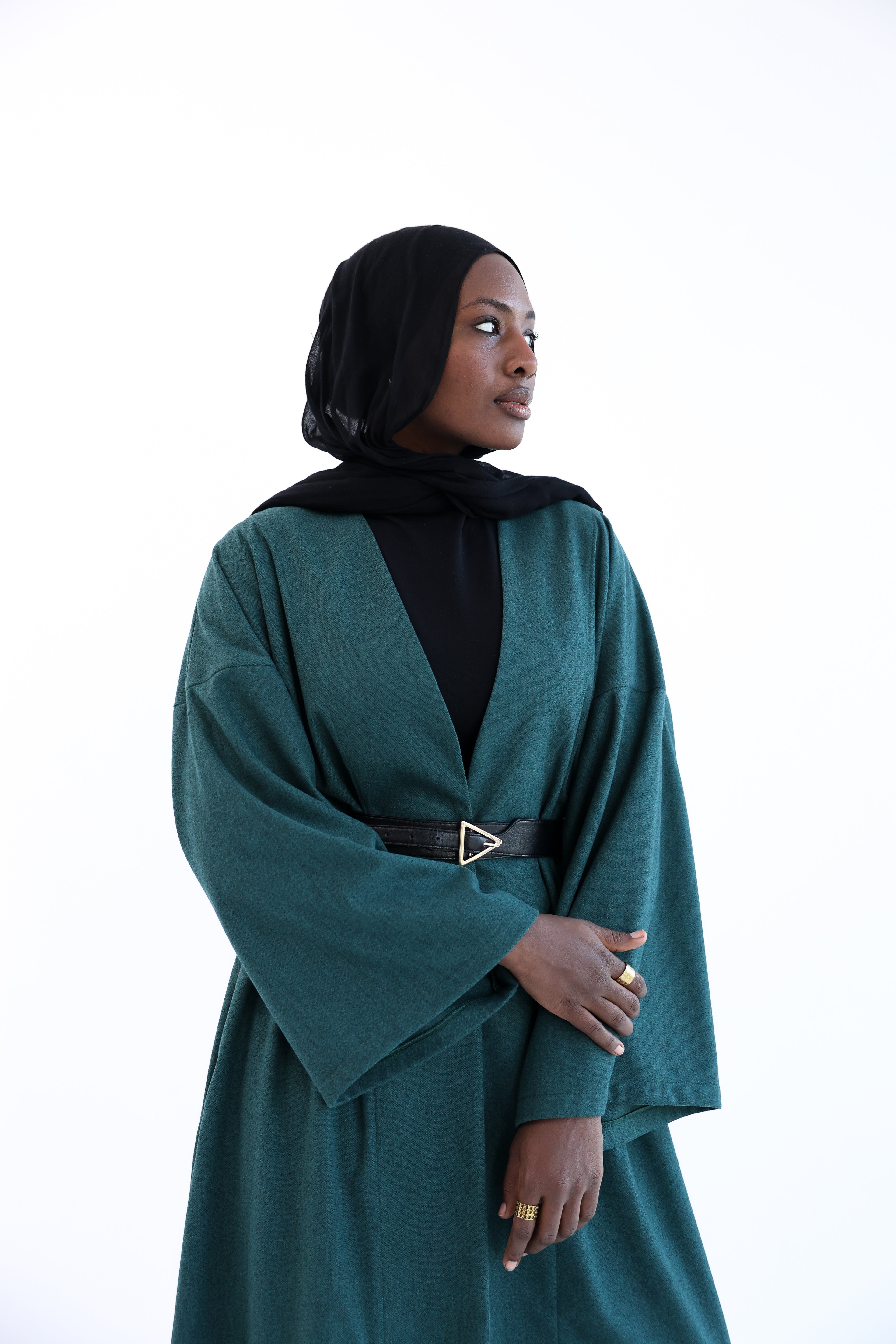 Olive Wool Tweed Cardigan