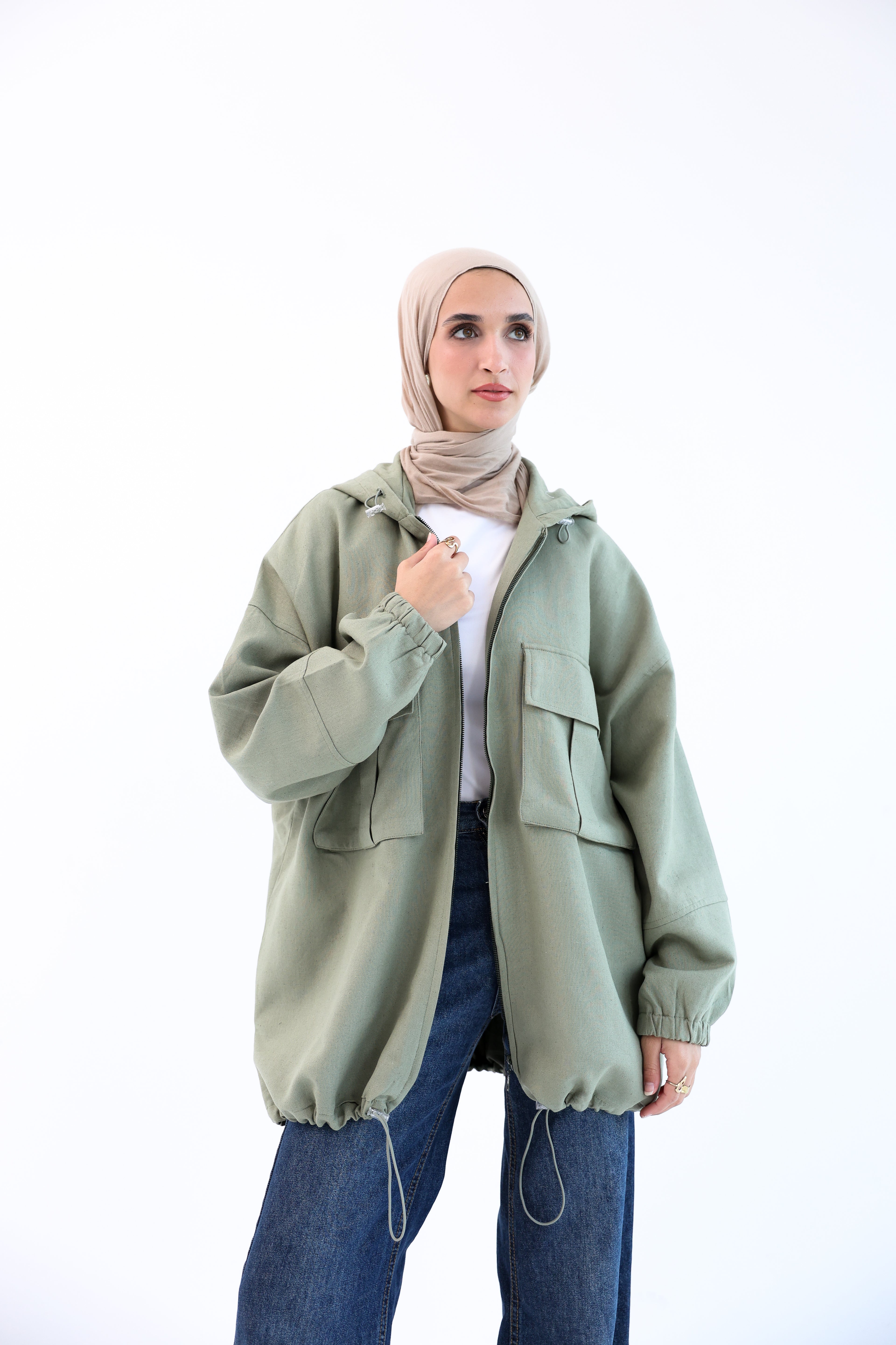 Olive Natural Linen Jacket