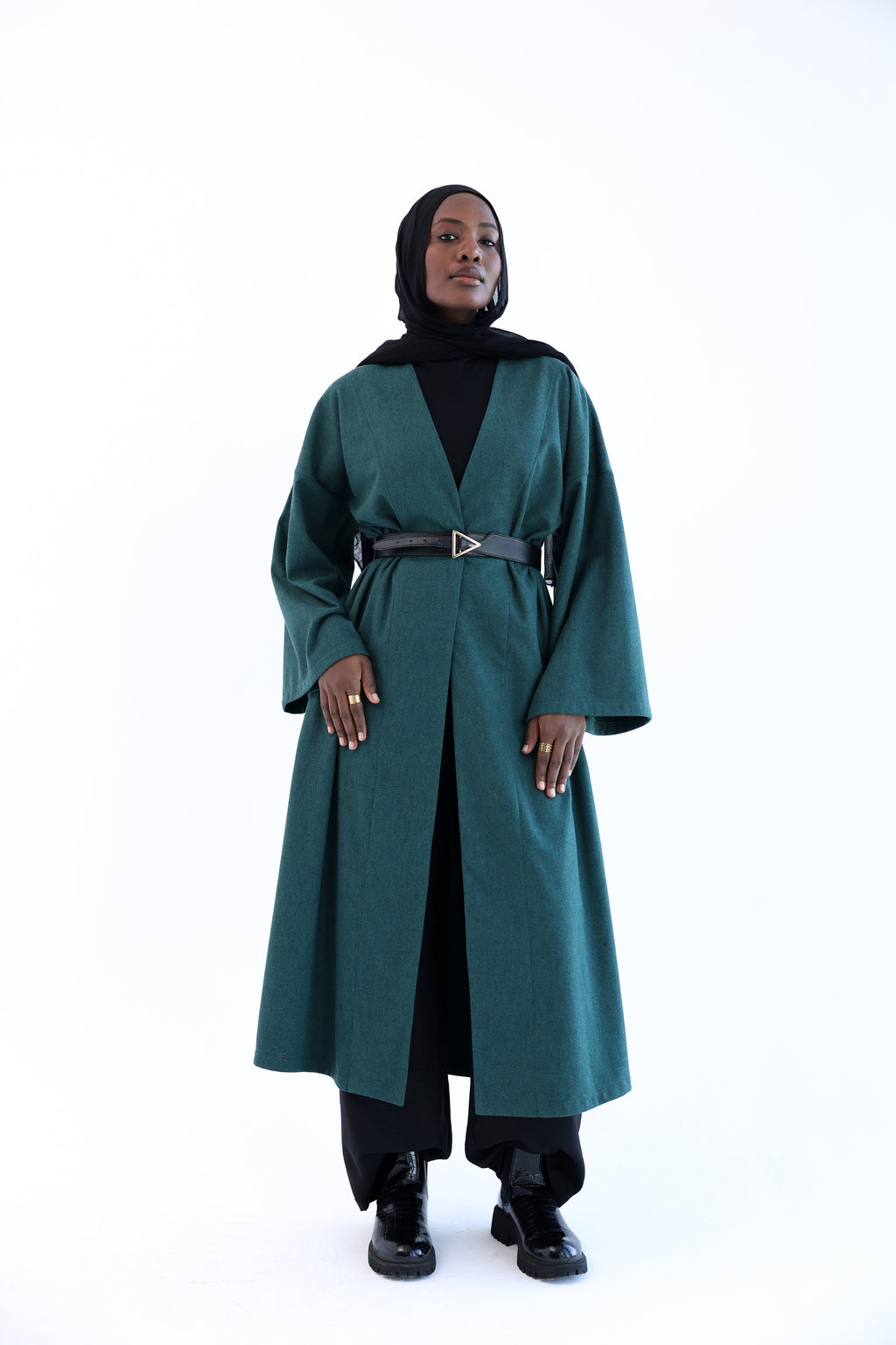 Olive Wool Tweed Cardigan